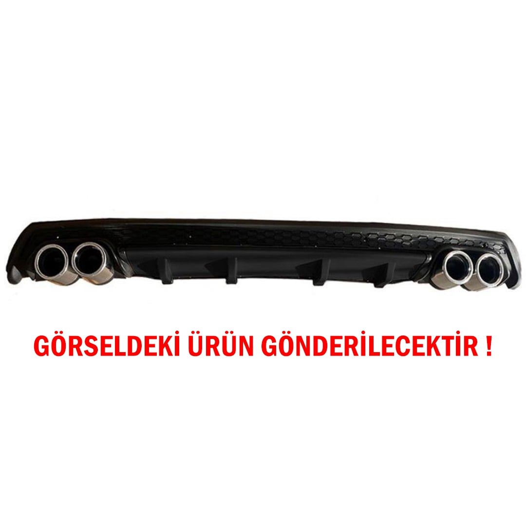 Peugeot 206 Difüzör Arka Tampon Eki 4 Egzoz Çıkışlı Siyah Lüx Tip