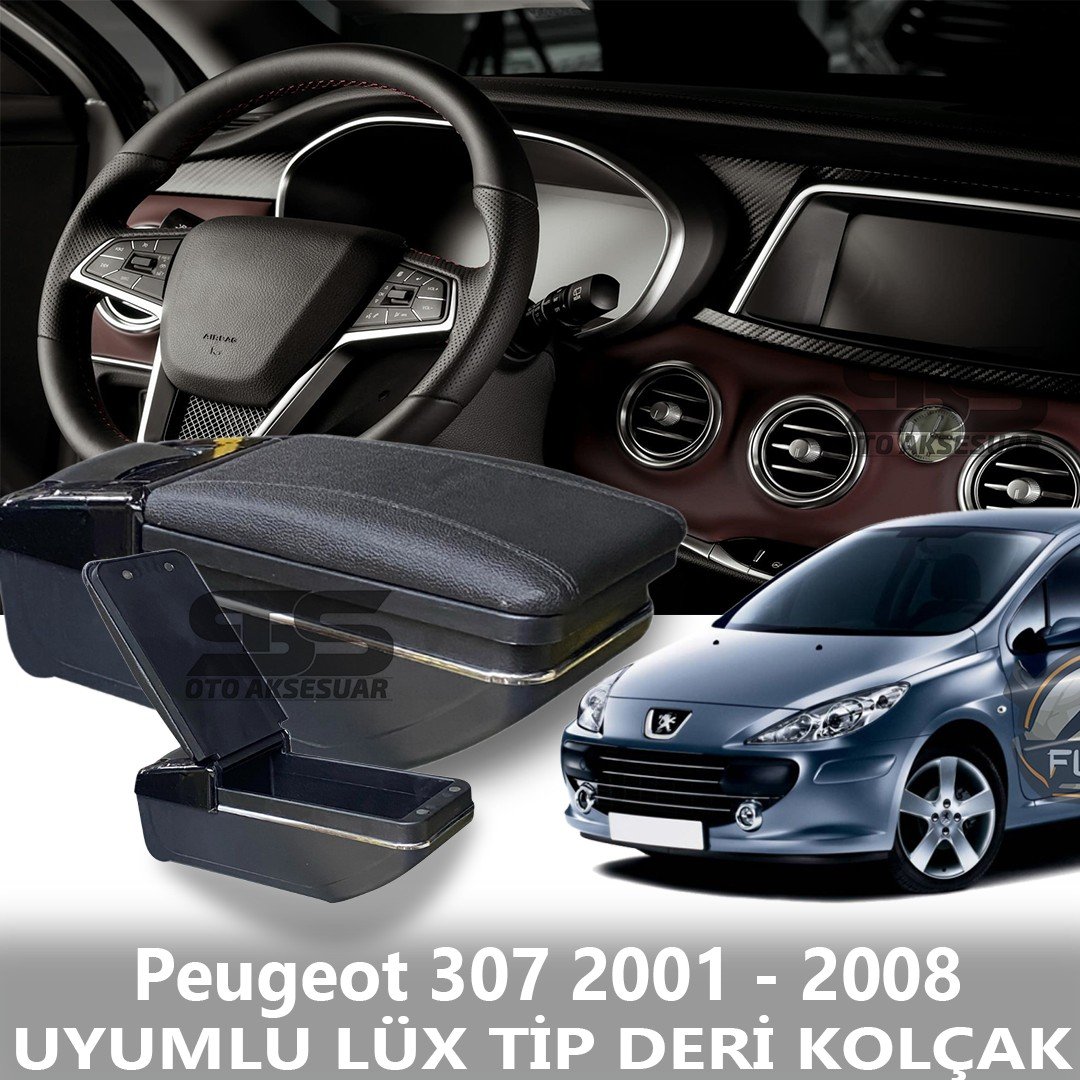 Peugeot 307 2001 - 2008 Uyumlu Premium  Deri Kol Dayama Kolçak Lüx Tip 