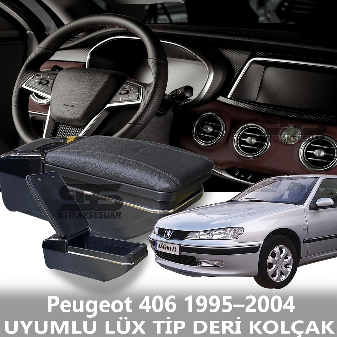 Peugeot 406 1995–2004 Uyumlu Premium  Deri Kol Dayama Kolçak Lüx Tip 