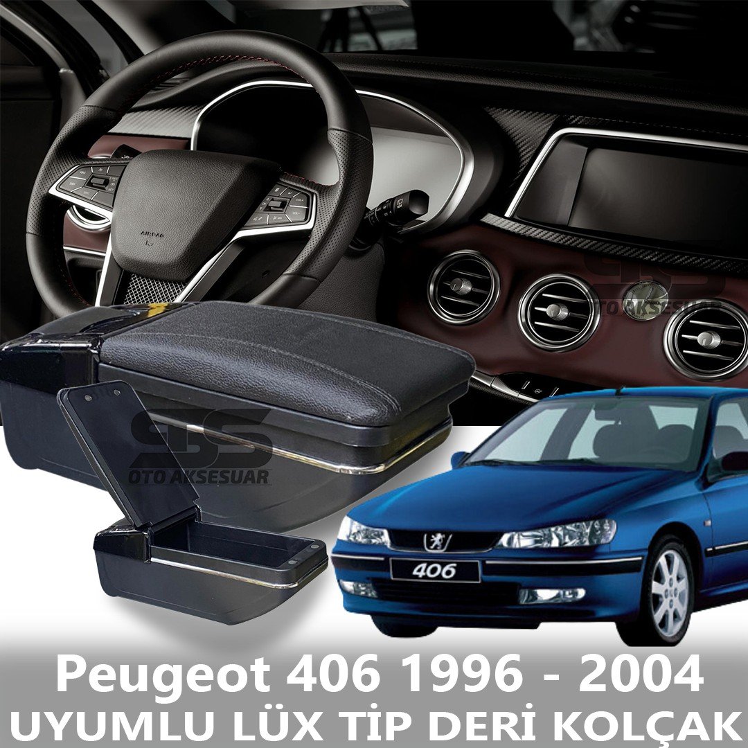 Peugeot 406 1996 - 2004 Uyumlu Premium  Deri Kol Dayama Kolçak Lüx Tip 