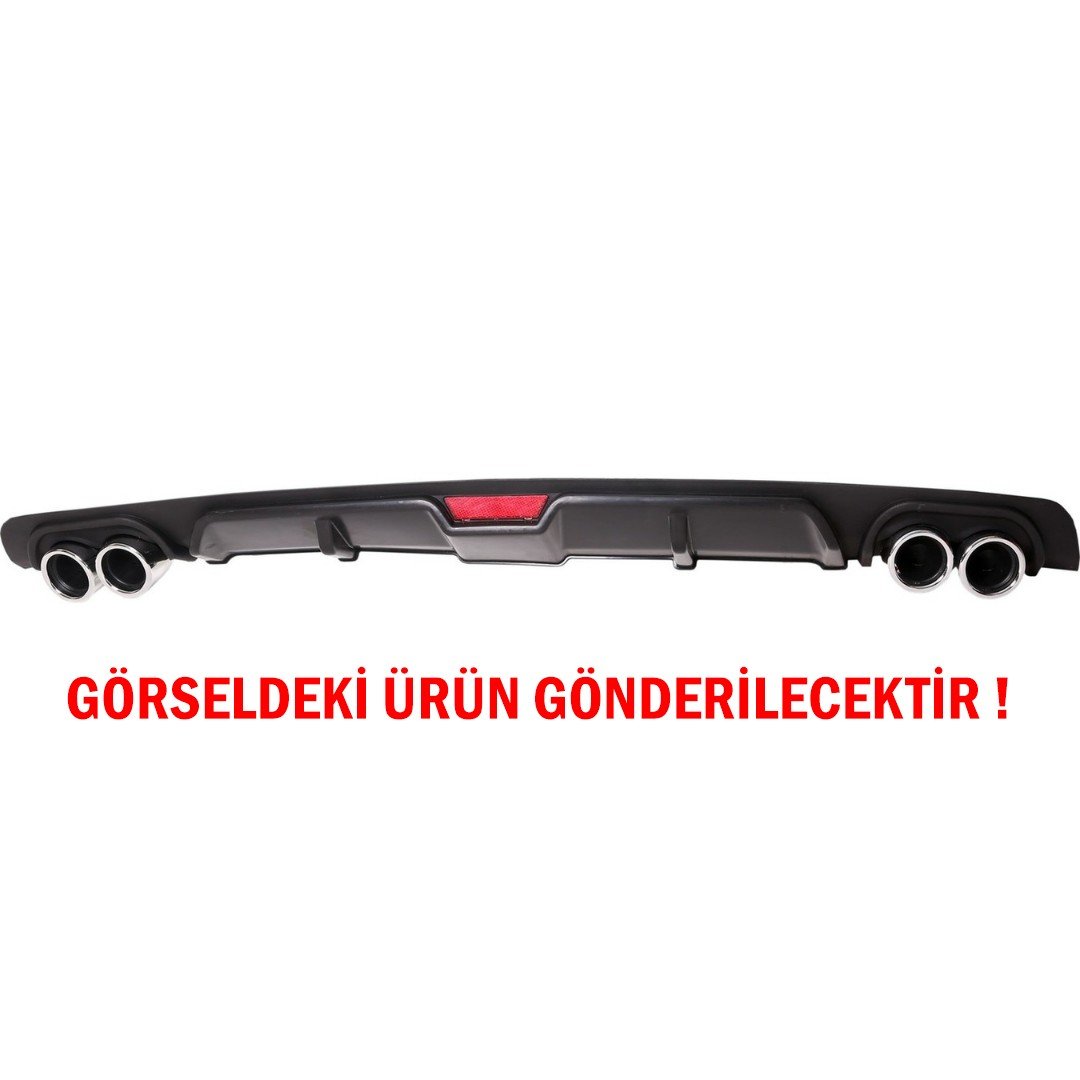 Renault Clio 2 HB Difüzör Arka Tampon Eki 4 Egzoz Çıkışlı Siyah