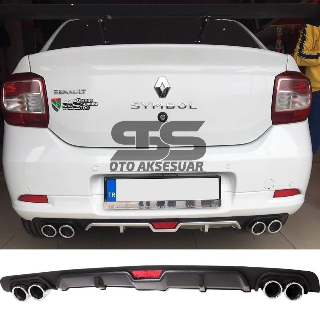 Renault Symbol Difüzör Arka Tampon Eki 4 Egzoz Çıkışlı Siyah