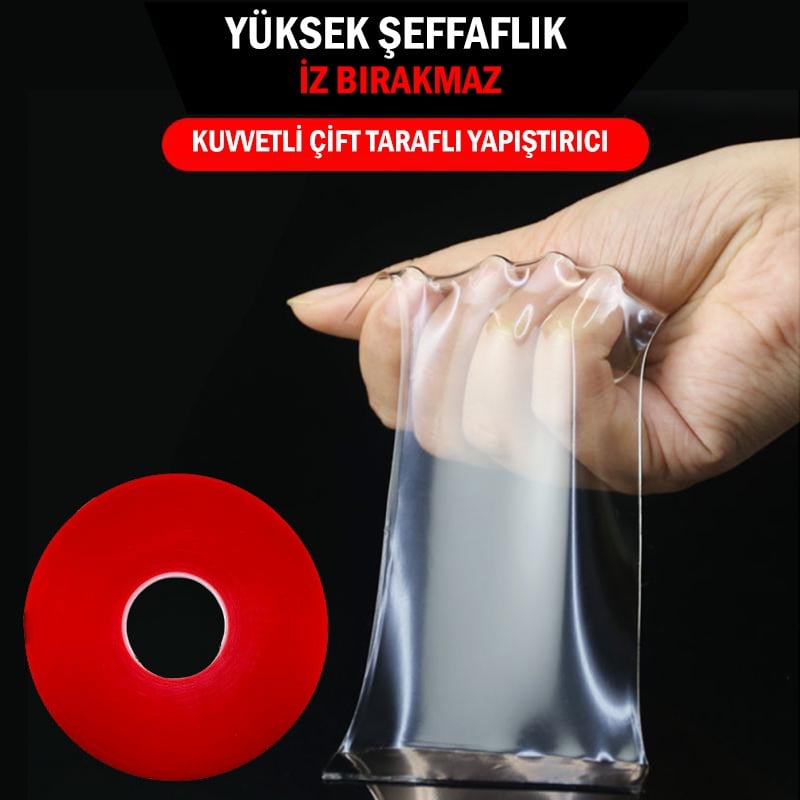 Silikonlu Çift Taraflı Montaj Bandı 10mm 33 Metre