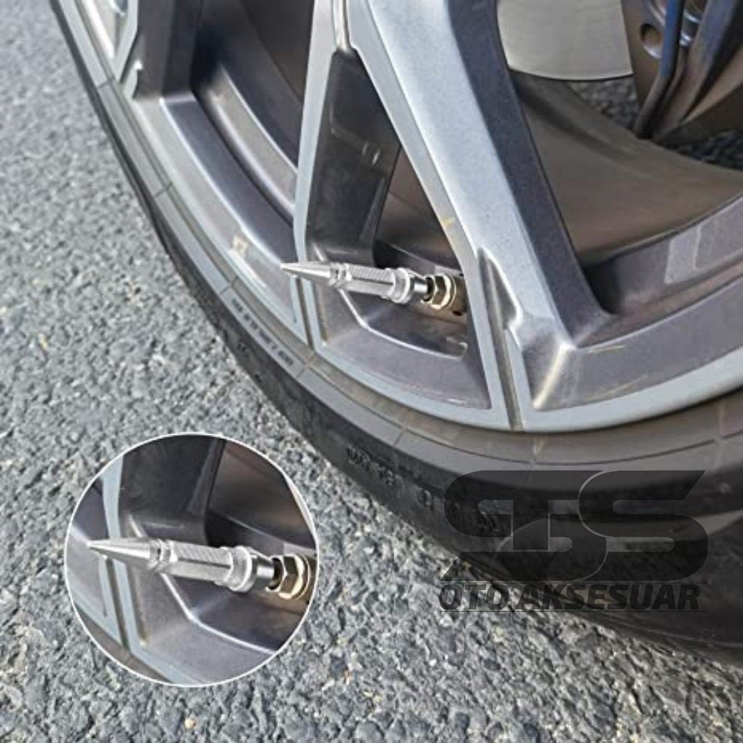 Sivri Mermi Metal Sibop Kapağı Gümüş Renk Araba, Motosiklet, Bisiklet 4'lü Set