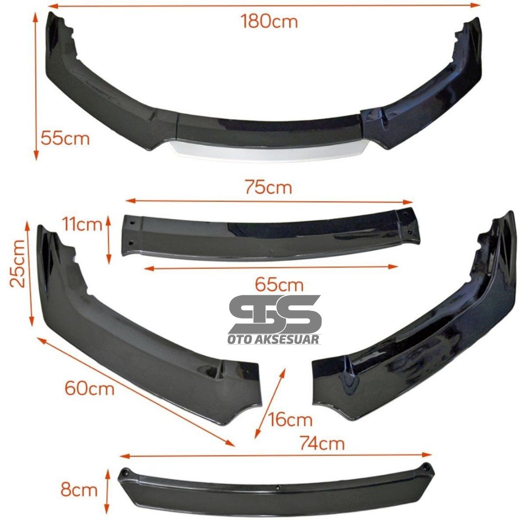 Üniversal Ön Ek 4 Parça Kanatlı Kırmızı Dilli Ön Lip