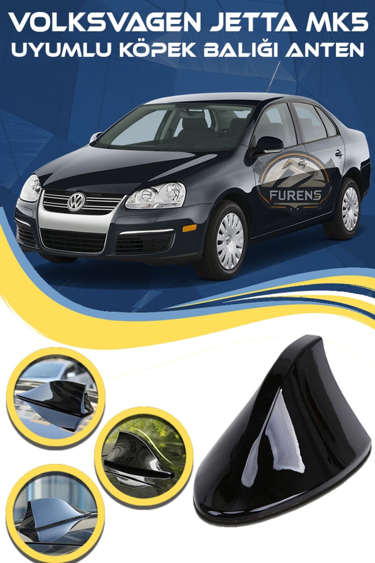 Volksvagen Jetta Mk5 Uyumlu Oto Balık Sırtı Anten Elektrikli Köpekbalığı Balina Tavan Anteni
