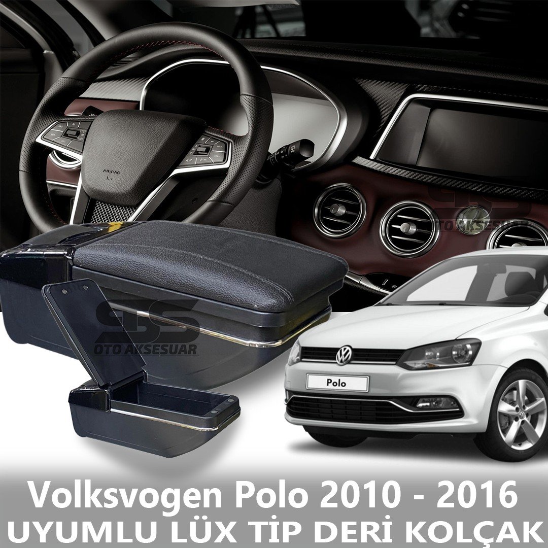 Volksvogen Polo 2010 - 2016 Uyumlu Premium  Deri Kol Dayama Kolçak Lüx Tip 