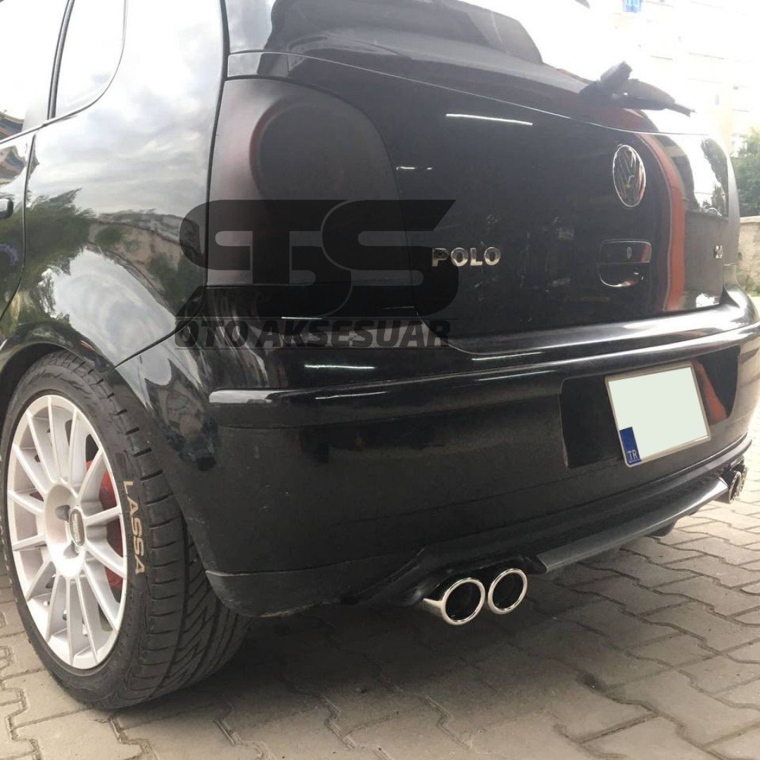 Volkswagen Polo Mk4 Difüzör Arka Tampon Eki 4 Egzoz Çıkışlı Gri Lüx Tip