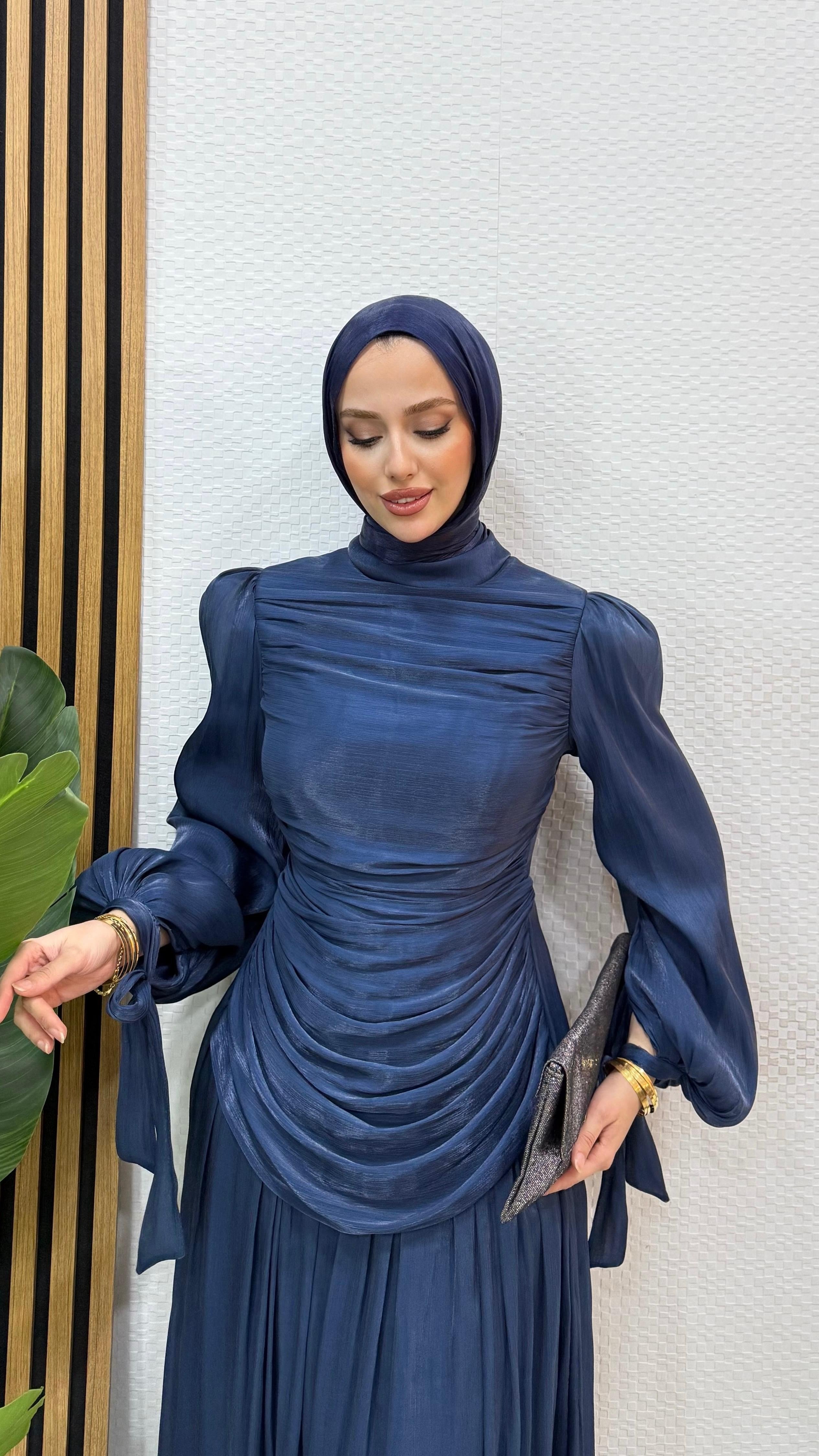 Liora Janjan Tesettür Abiye - Lacivert