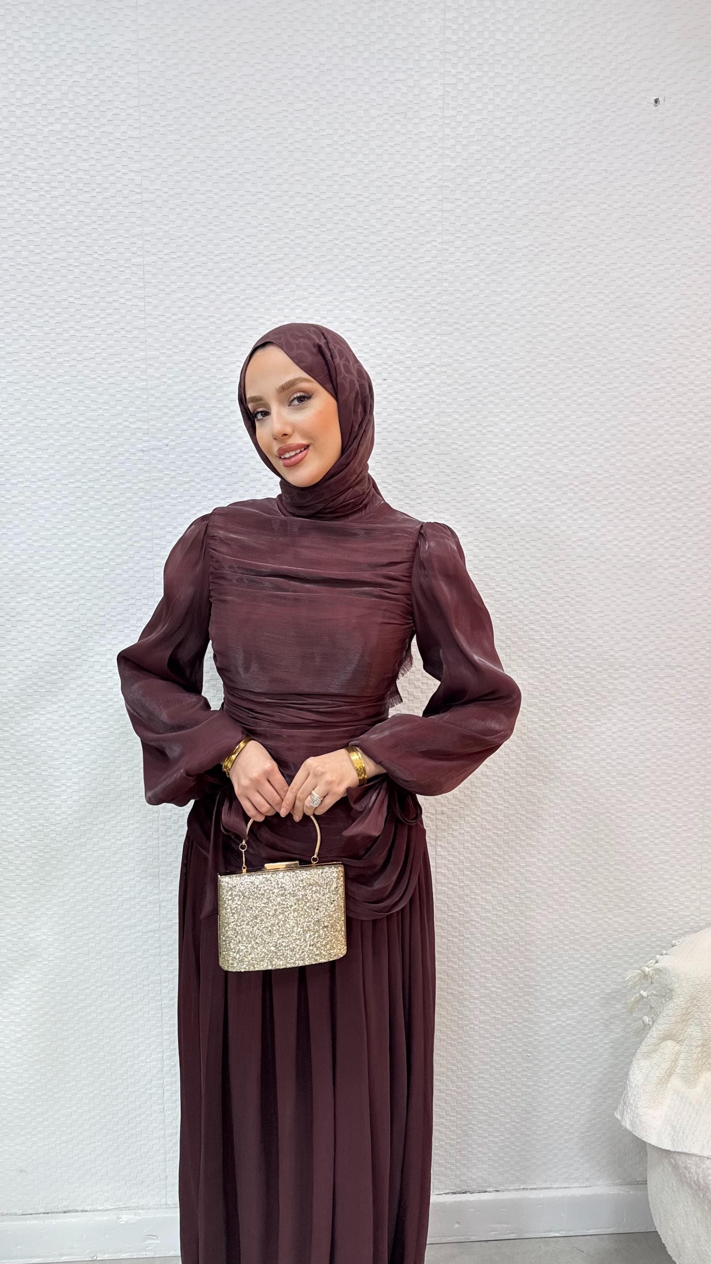 Liora Janjan Tesettür Abiye - Mürdüm