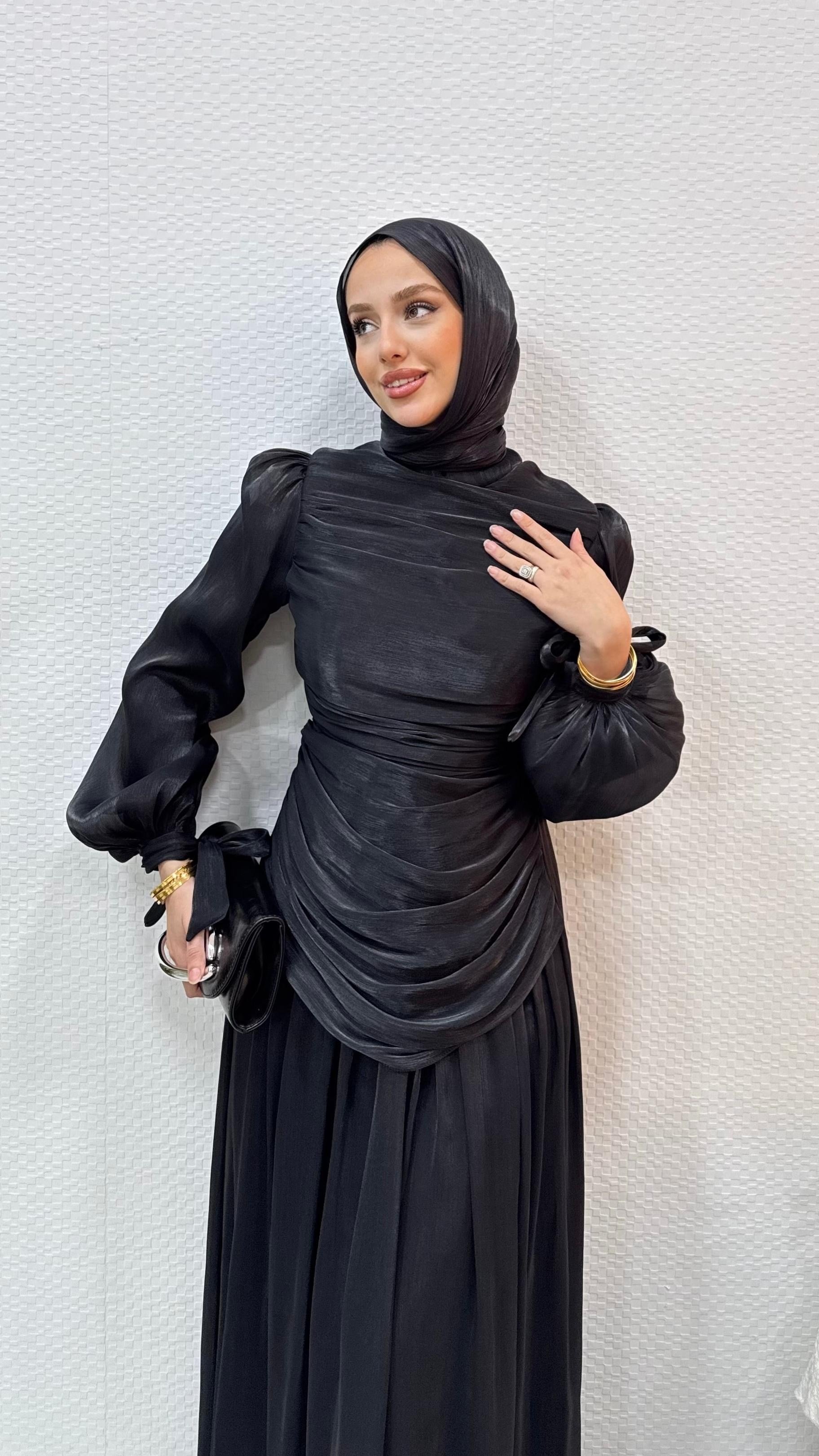 Liora Janjan Tesettür Abiye - Sİyah 