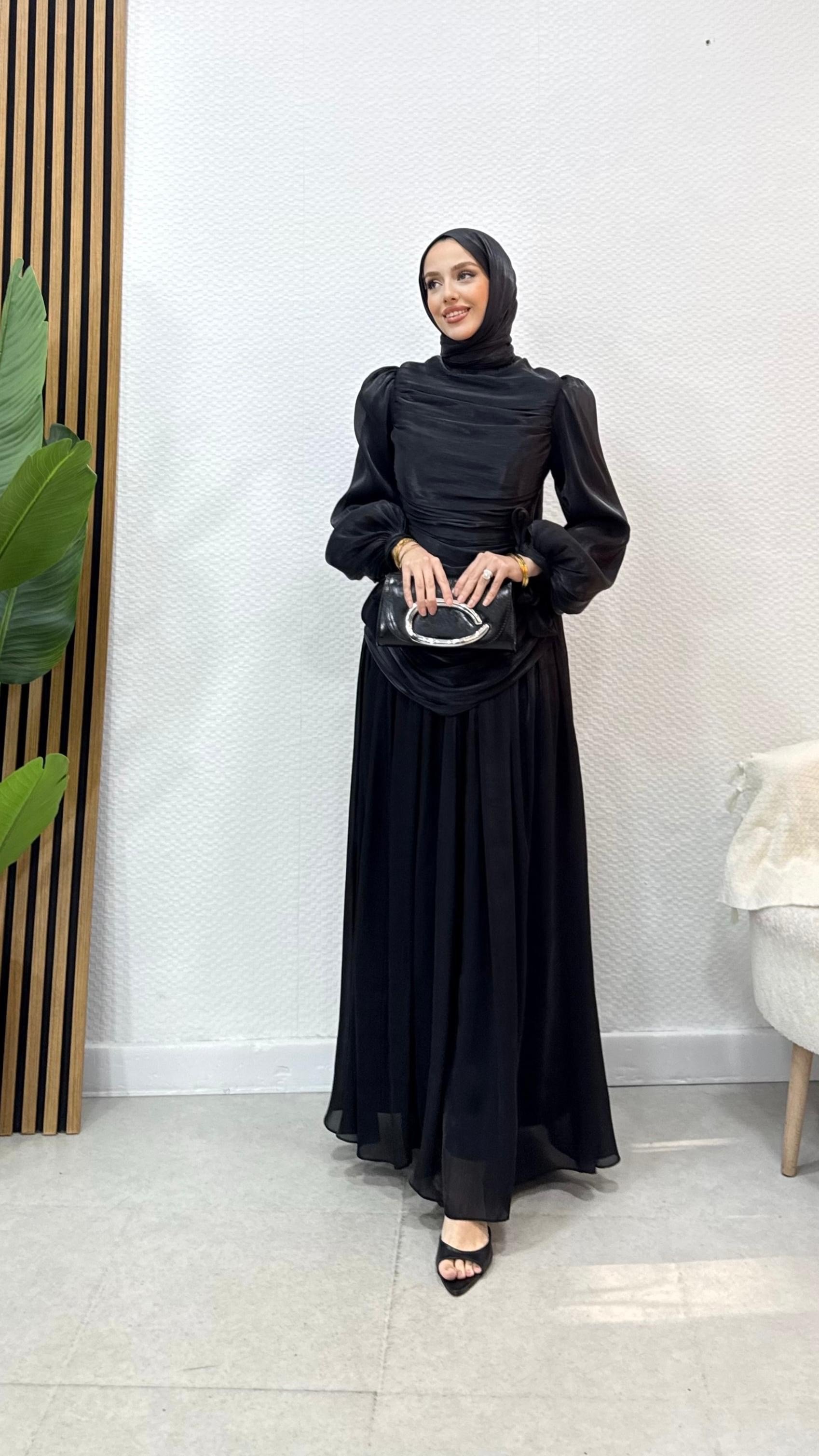 Liora Janjan Tesettür Abiye - Sİyah 