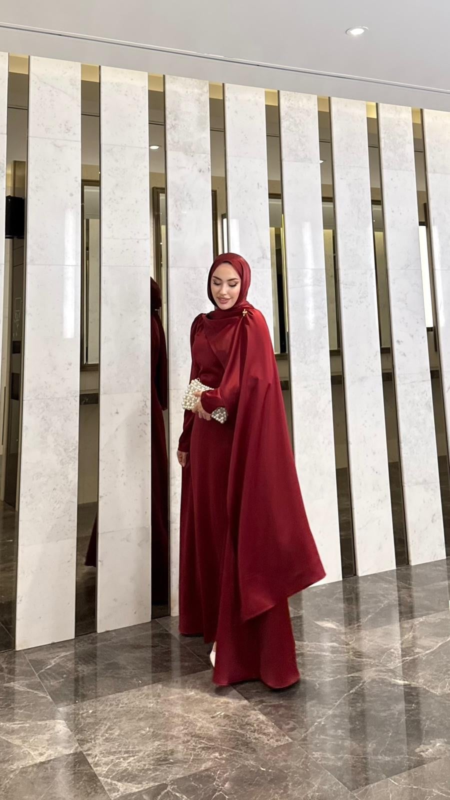 Pelerin Abiye - Bordo