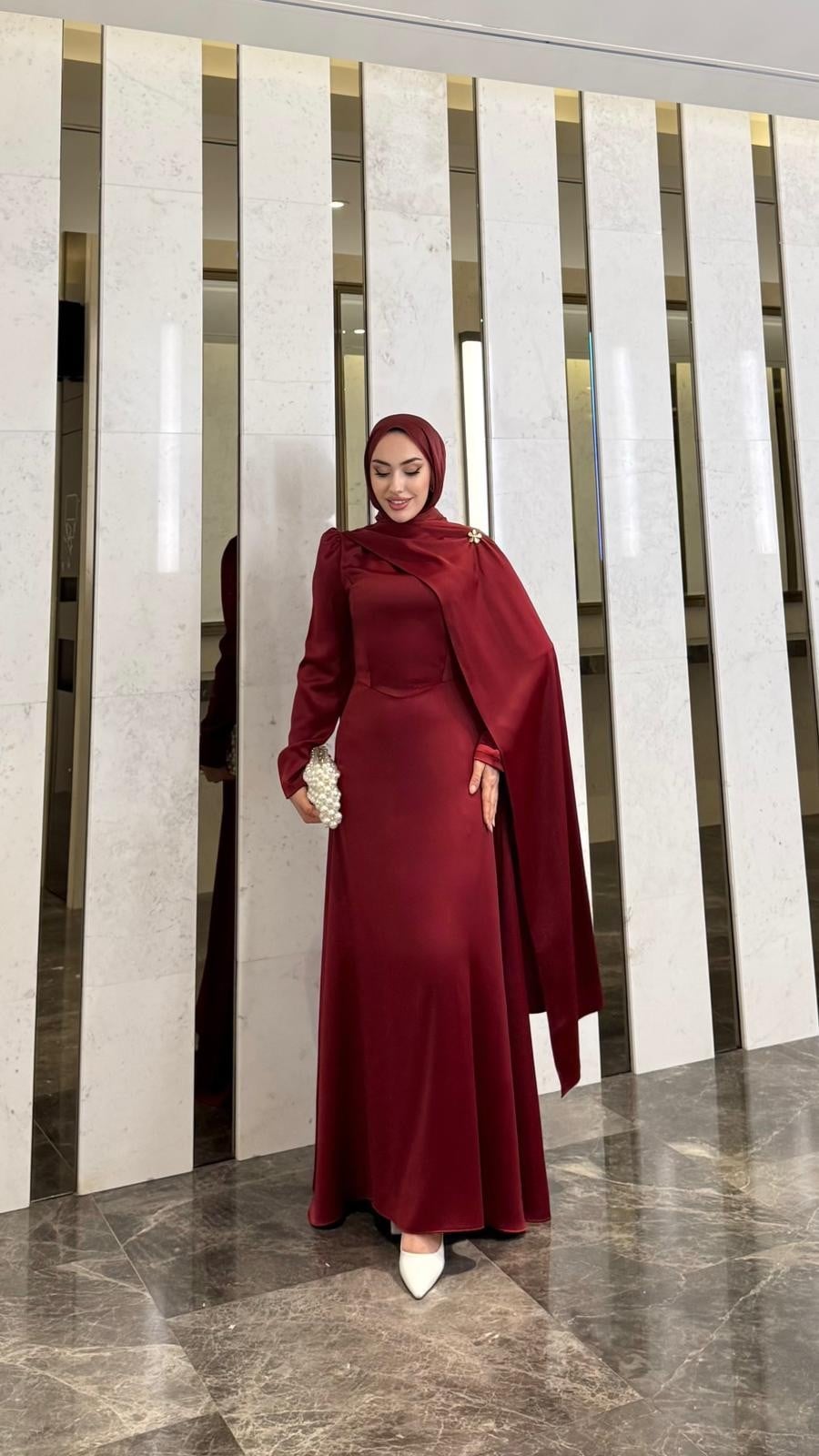 Pelerin Abiye - Bordo