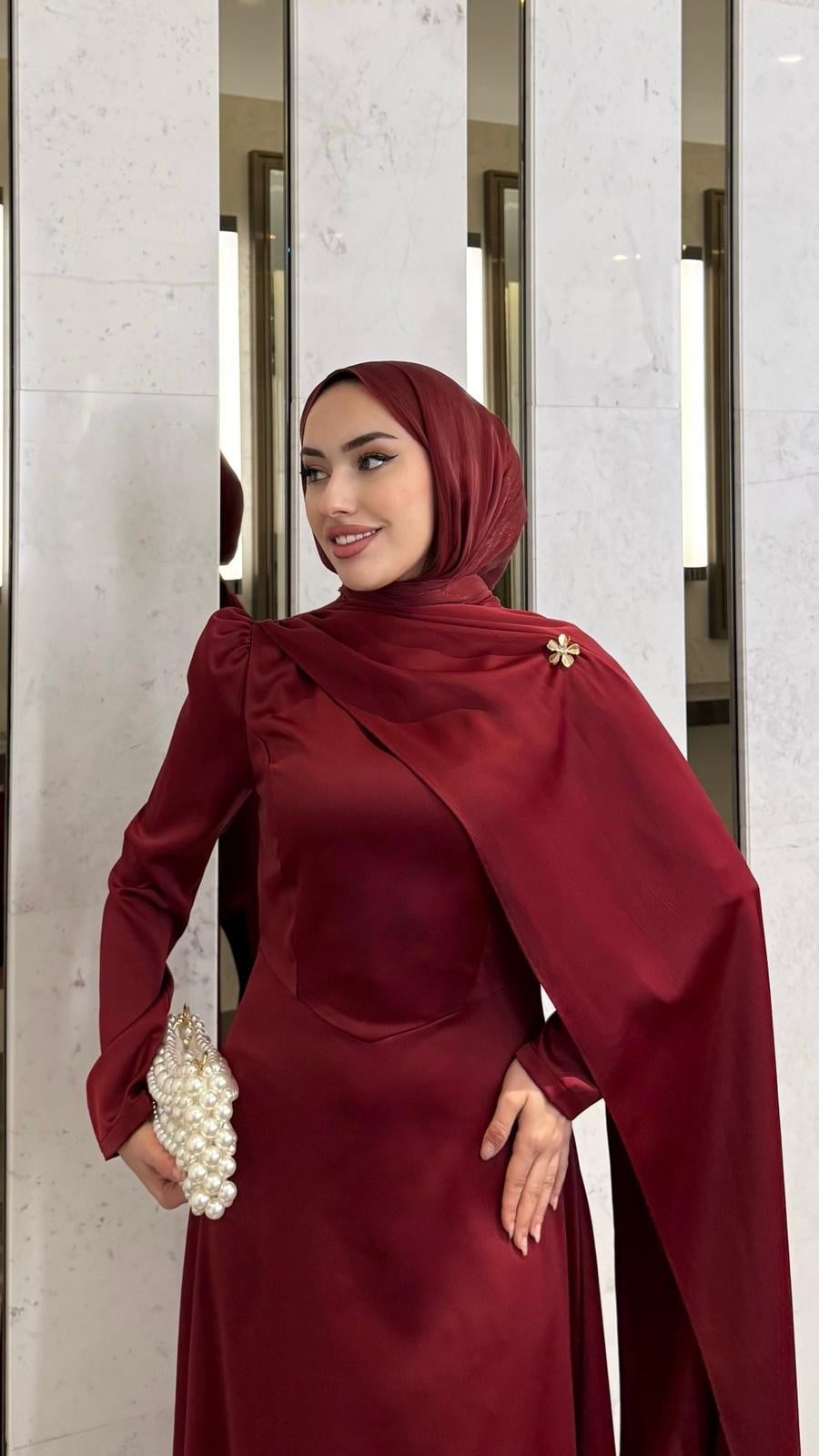 Pelerin Abiye - Bordo