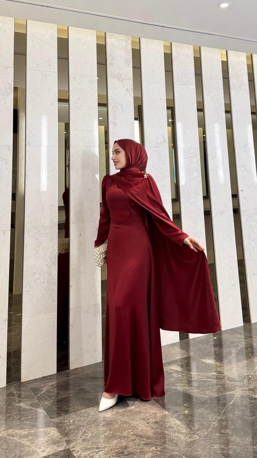 Pelerin Abiye - Bordo