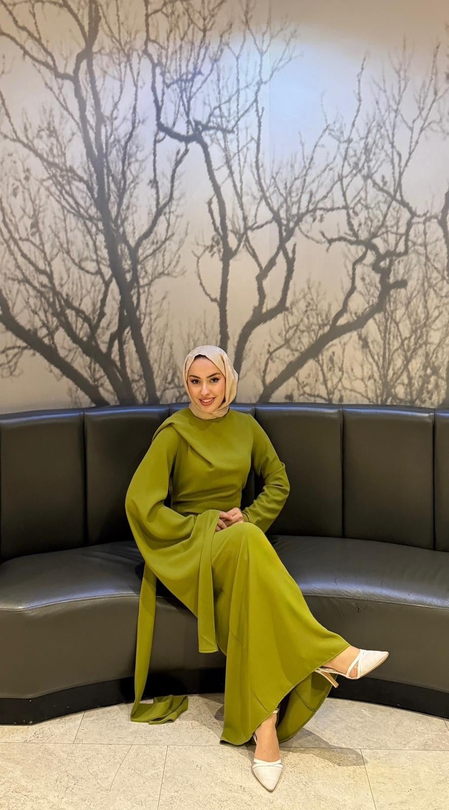 Rüya Elbise - Yağ Yeşili