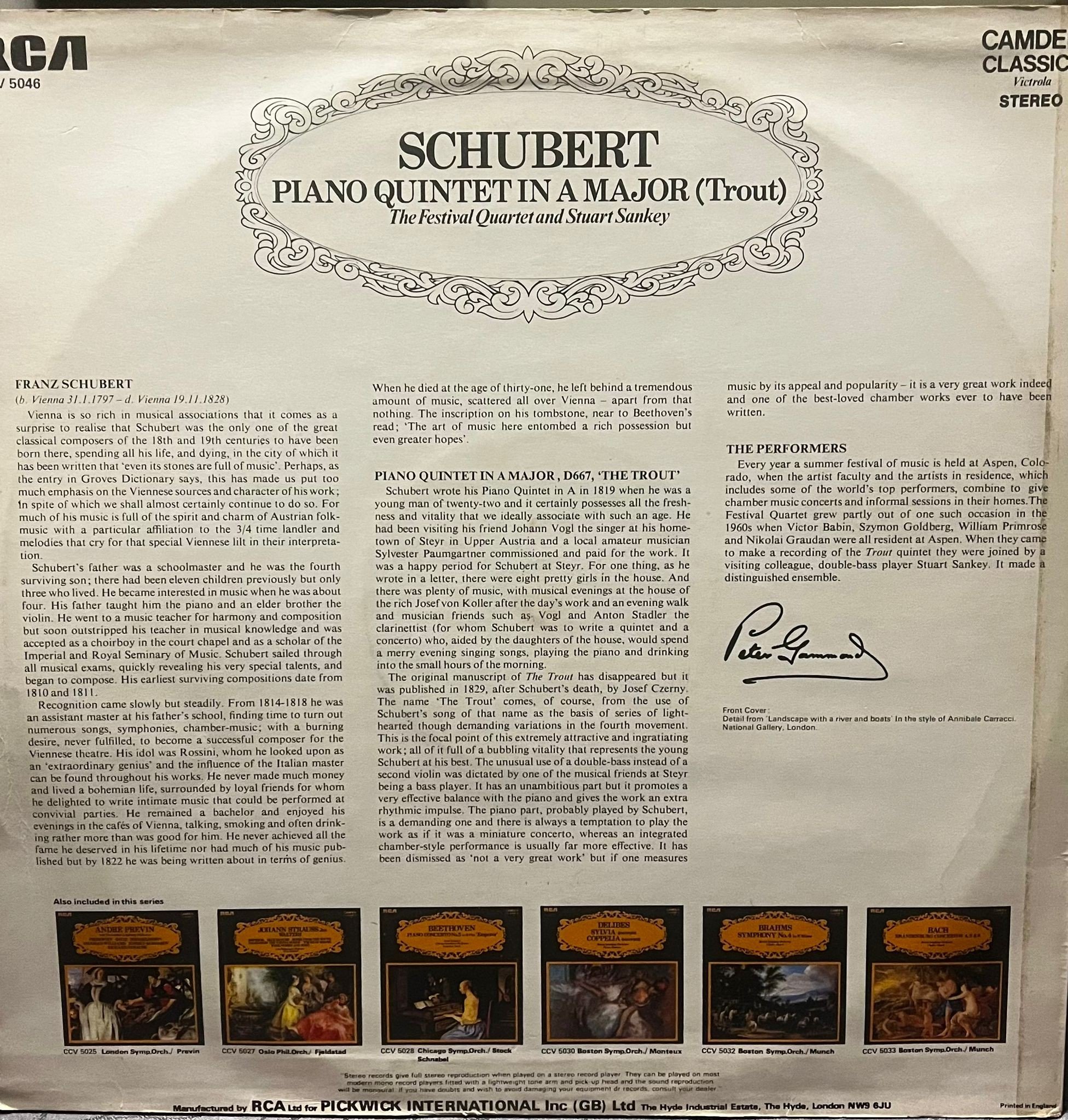  Piano Quintet in A Major (Trout)