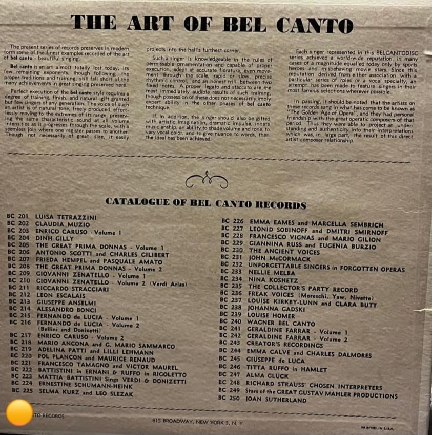 Great Singers In Forgotten Operas - Belcantodisc BC 232