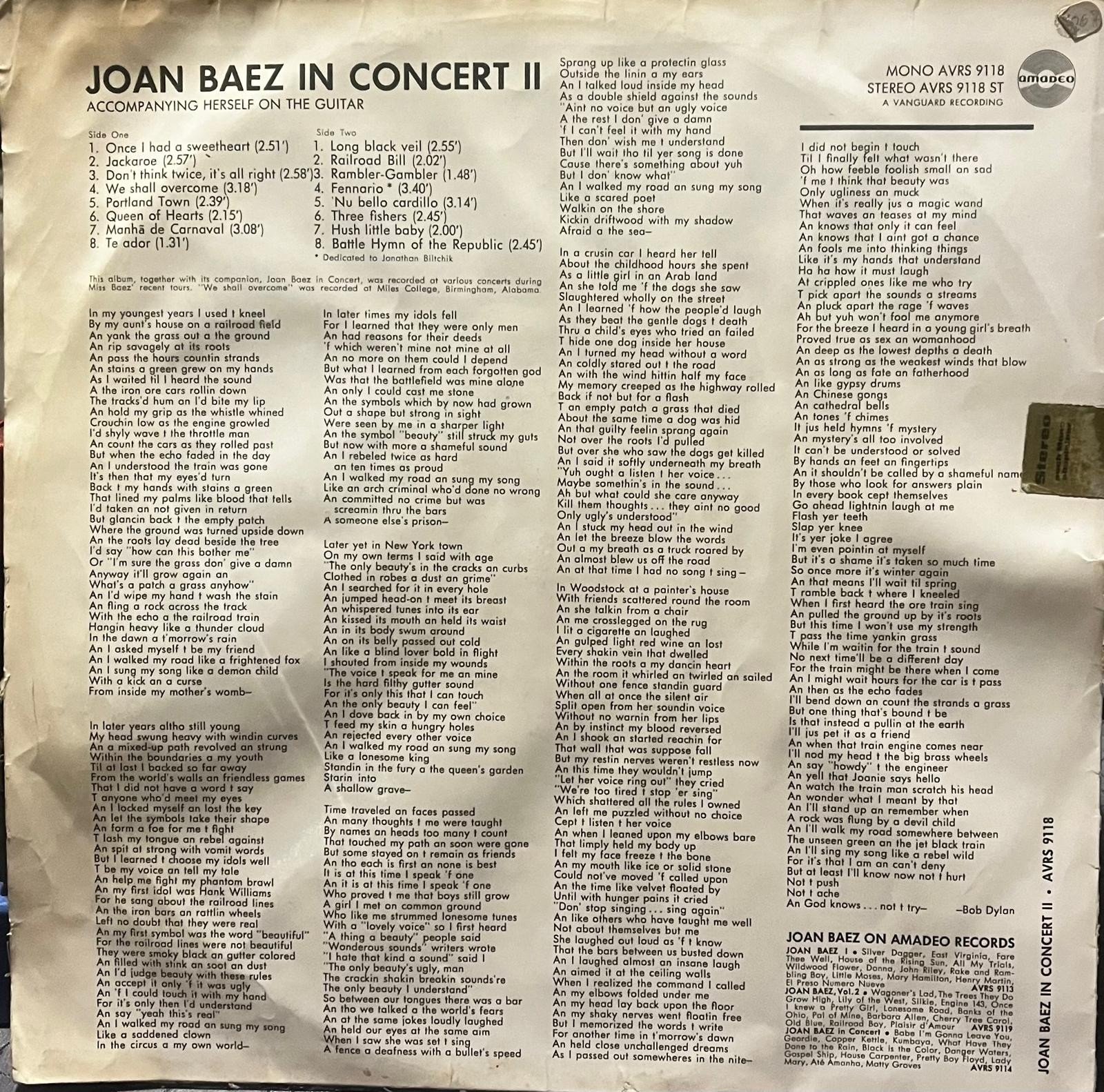 Joan Baez – In Concert II