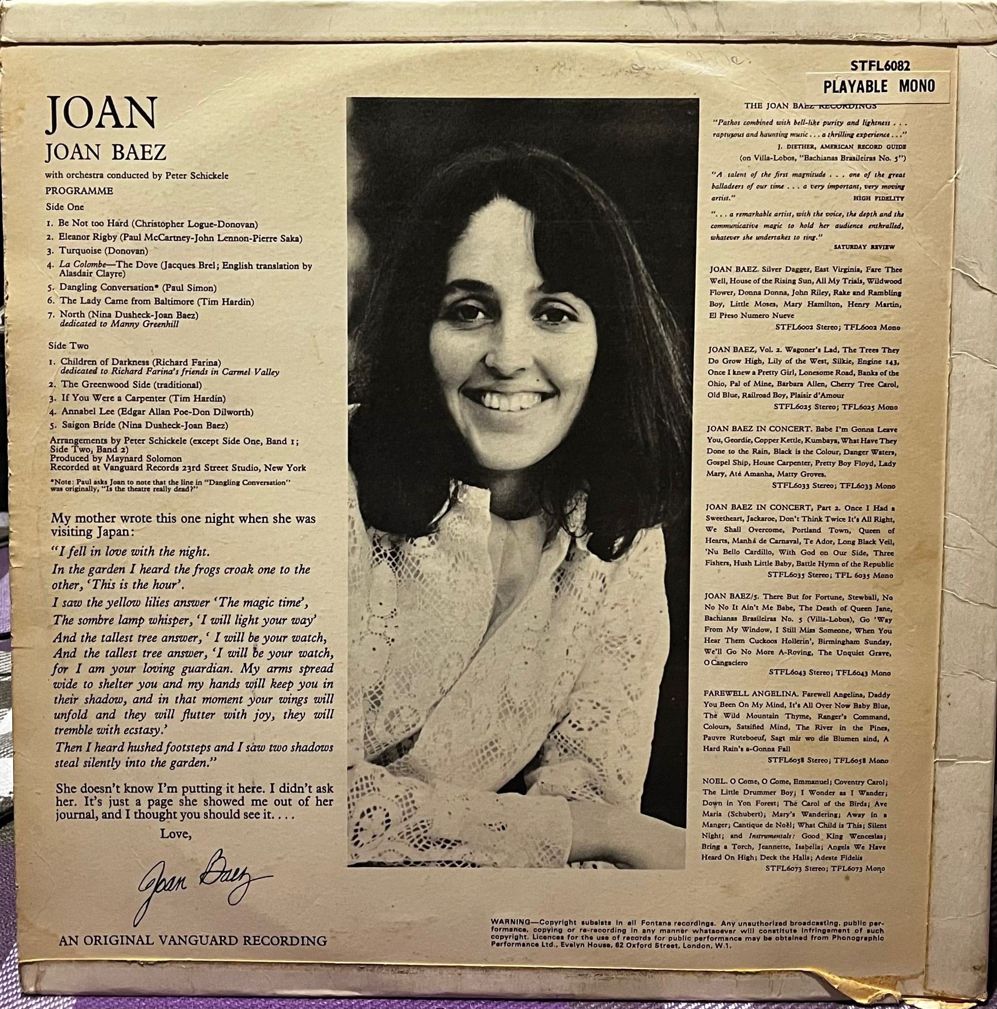 Joan – Joan Baez with Orchestra Conducted by Peter Schickele (1967)