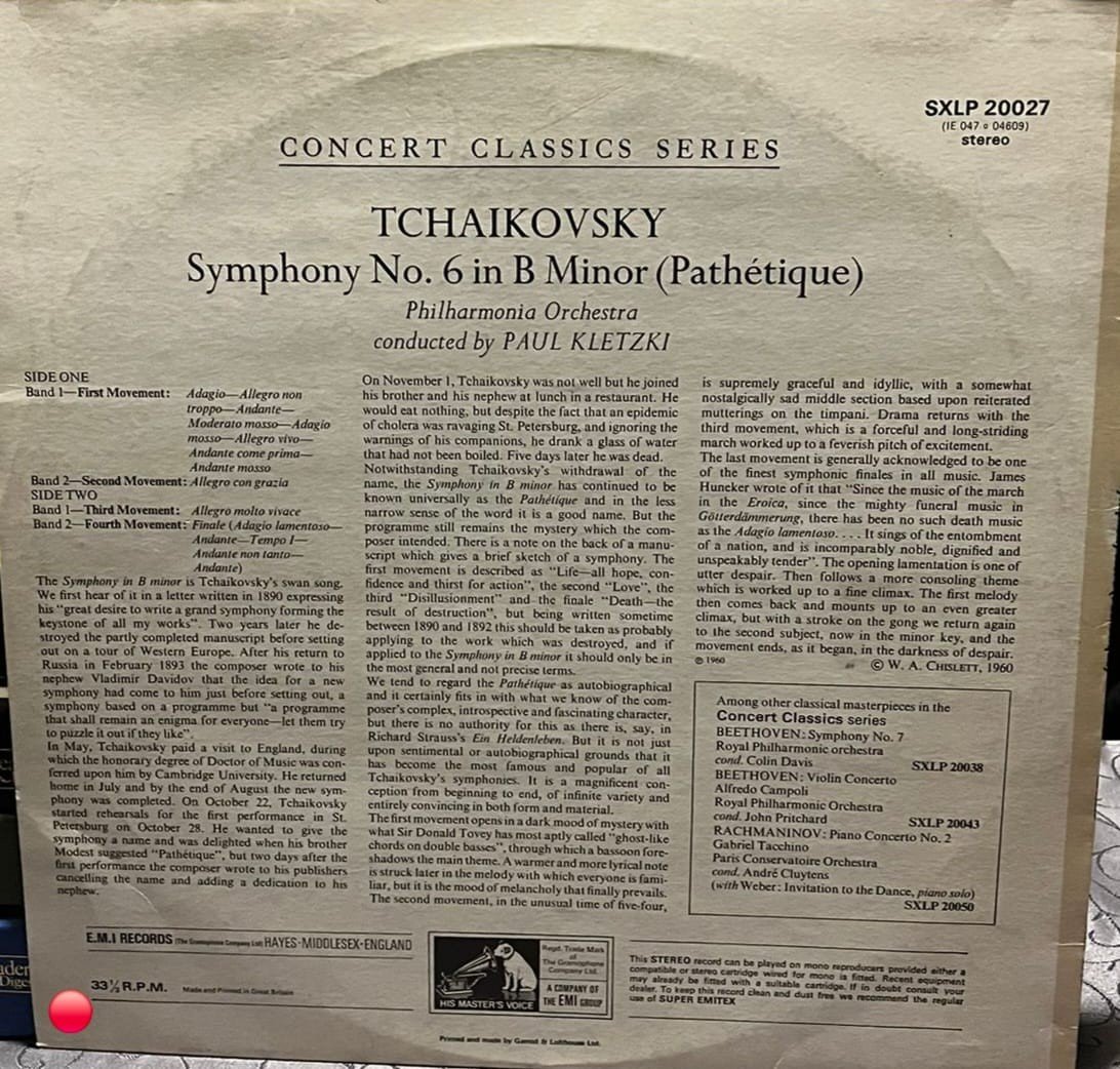 Tchaikovsky – Symphony No. 6 “Pathétique” (Paul Kletzki / Philharmonia Orchestra)