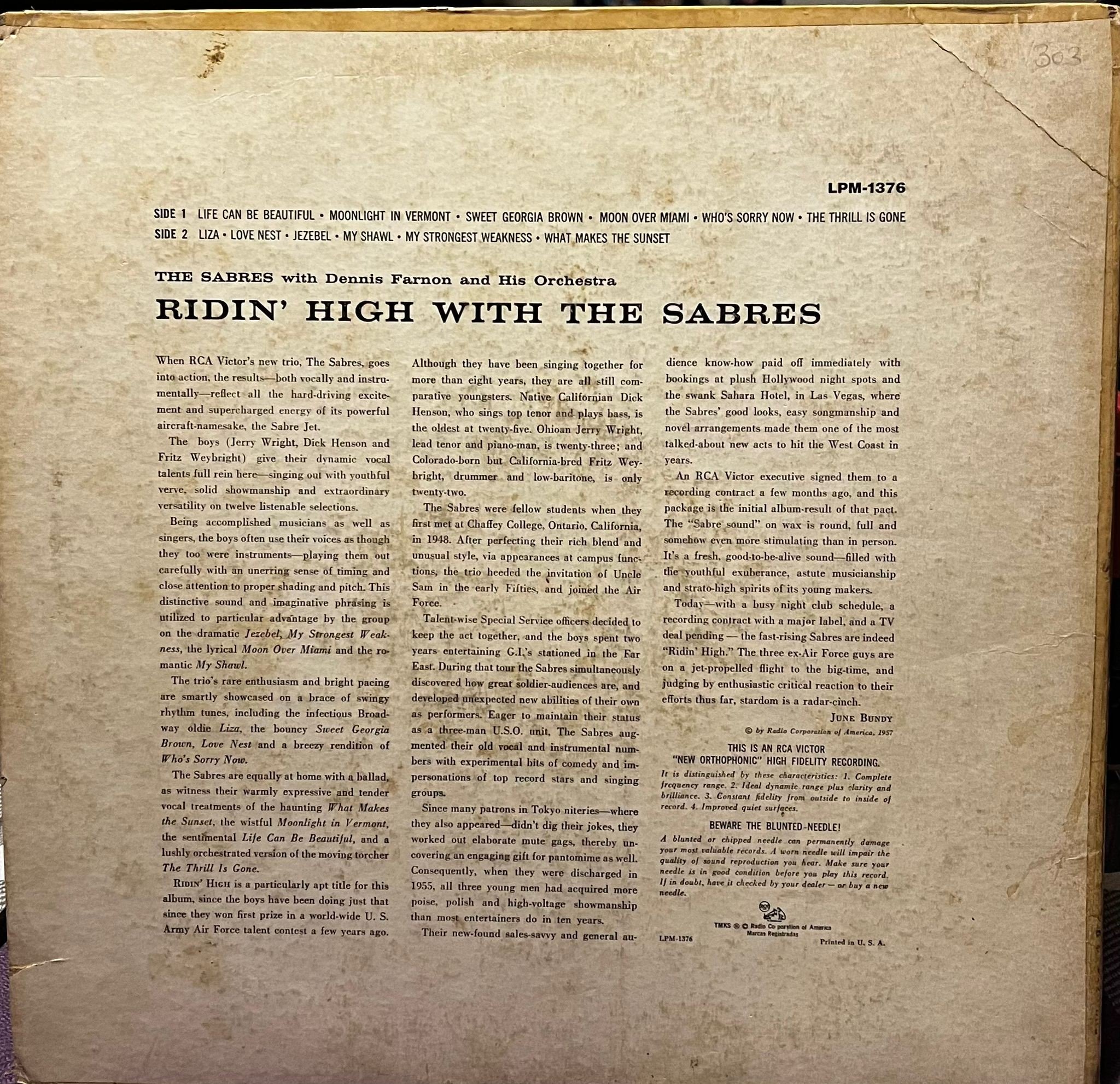 The Sabres – Ridin' High with The Sabres