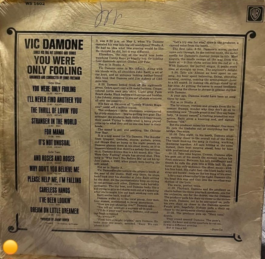 Vic Damone - You Were Only Fooling