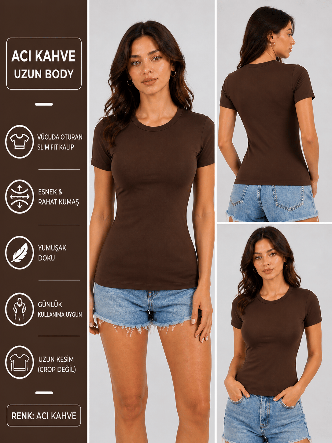 ACI KAHVE alo Kısa Kollu Body 