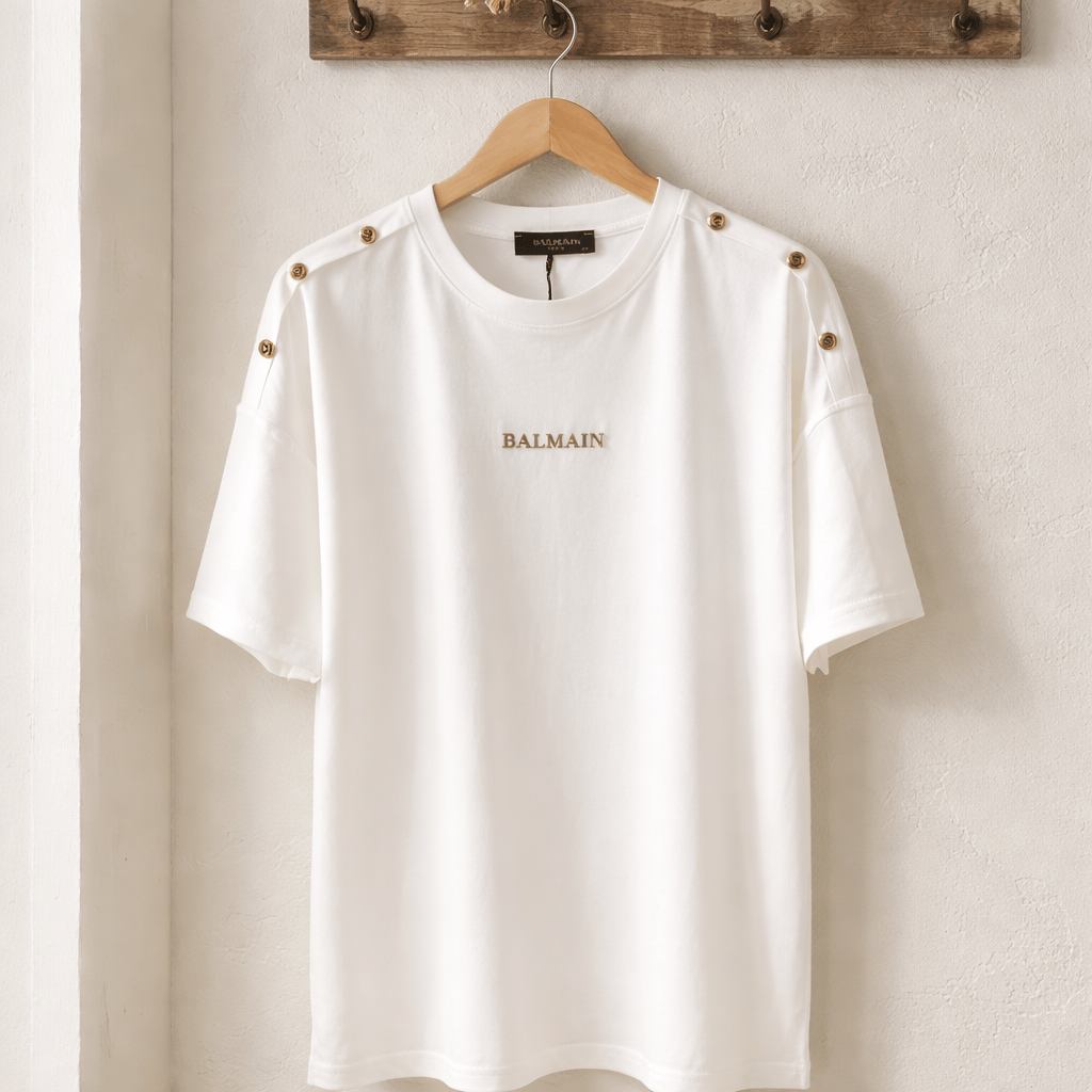 BALMAN Omuz Düğme Detaylı Oversize T-Shirt