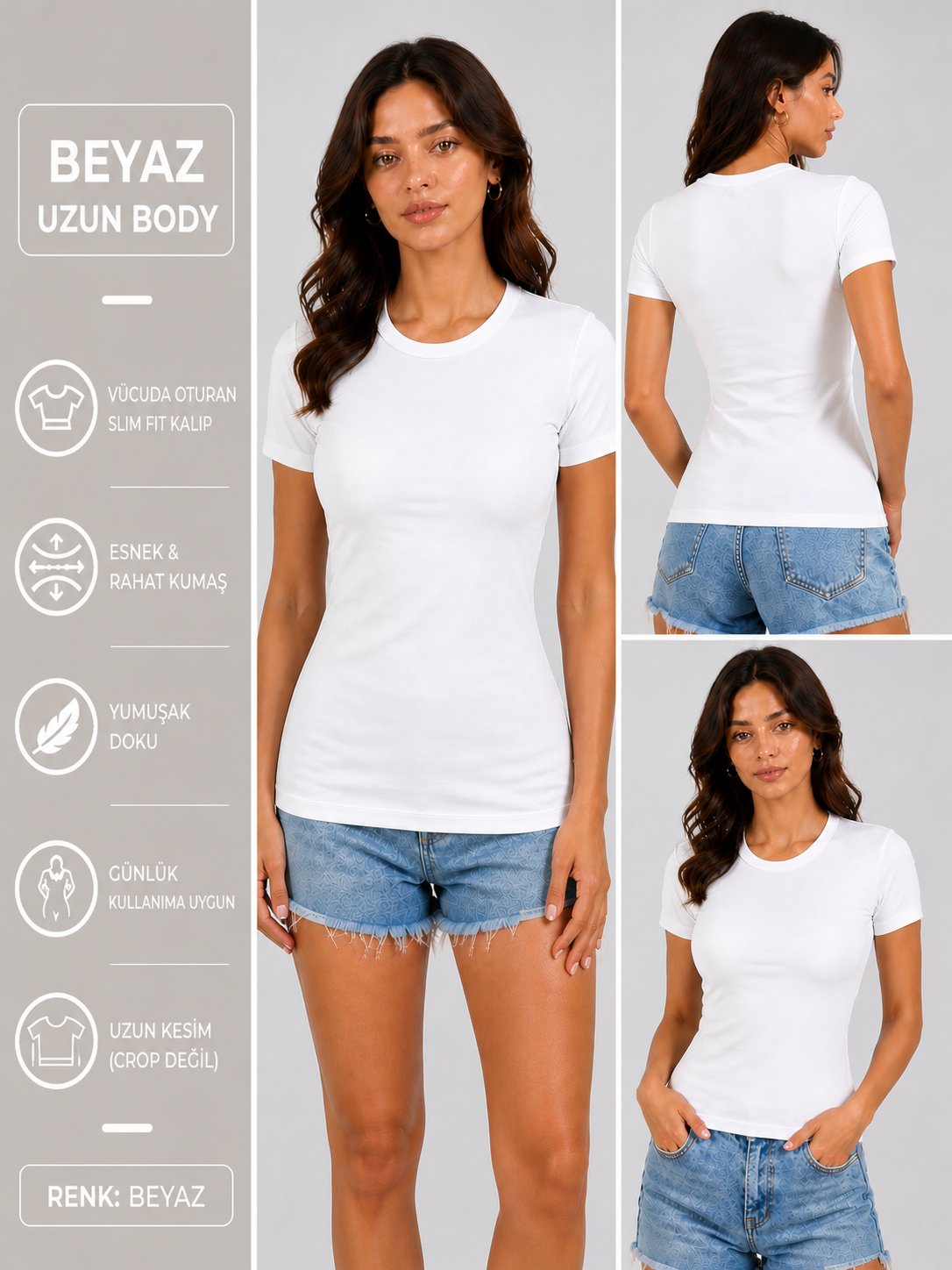 BEYAZ alo Kısa Kollu Body 