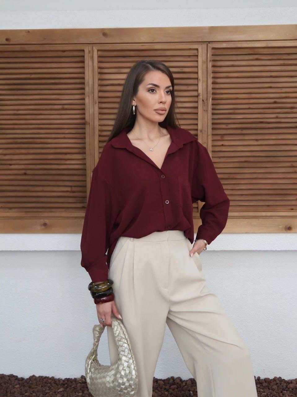 BORDO Tiril Tiril Oversize Gömlek