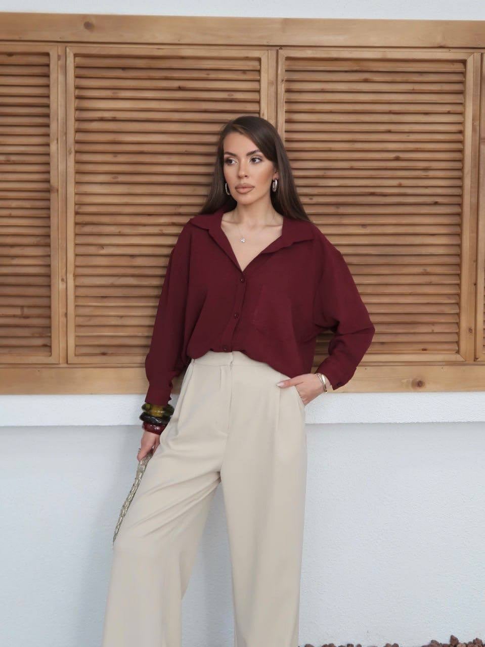 BORDO Tiril Tiril Oversize Gömlek