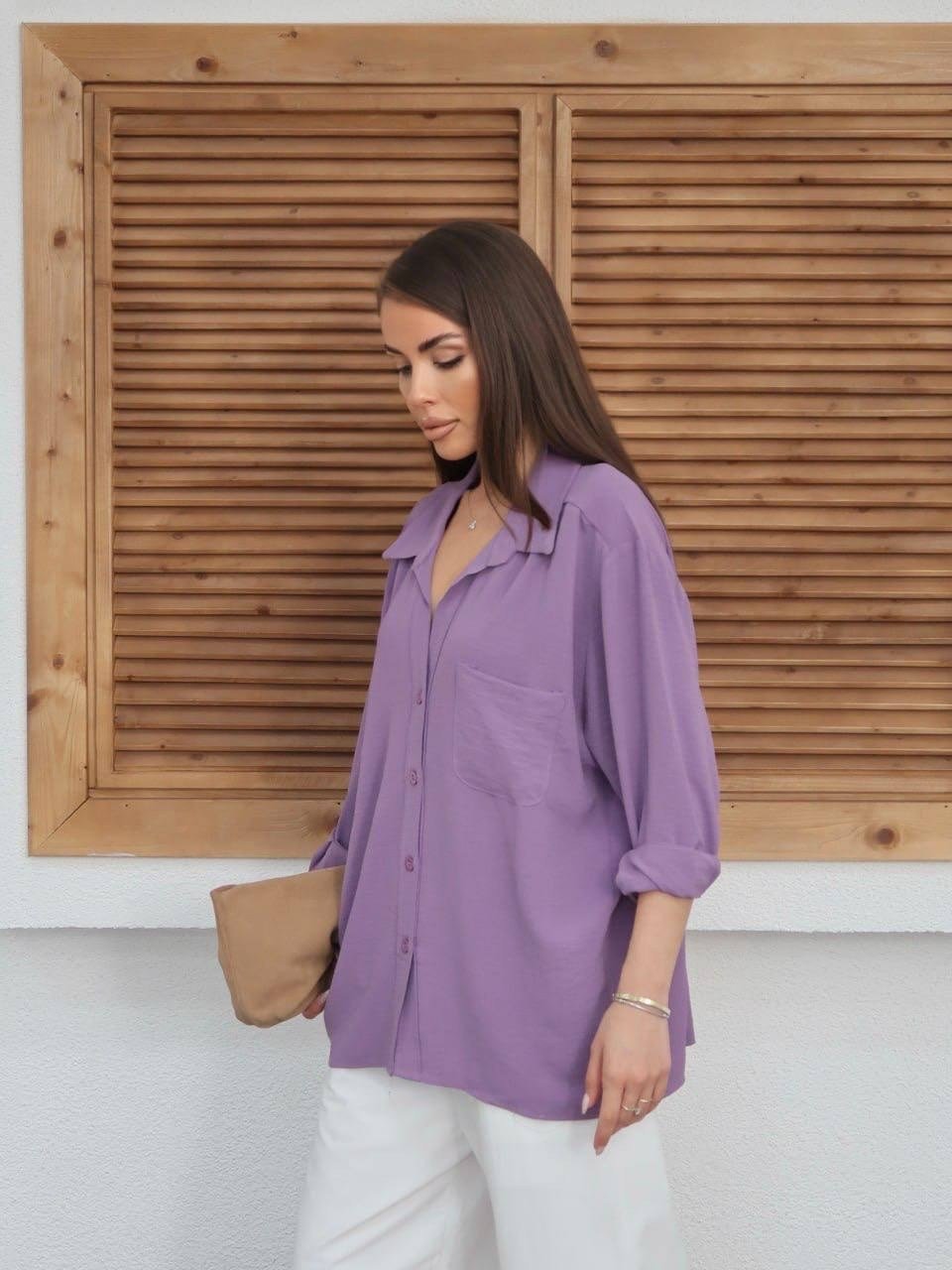 LİLA  Tiril Tiril Oversize Gömlek