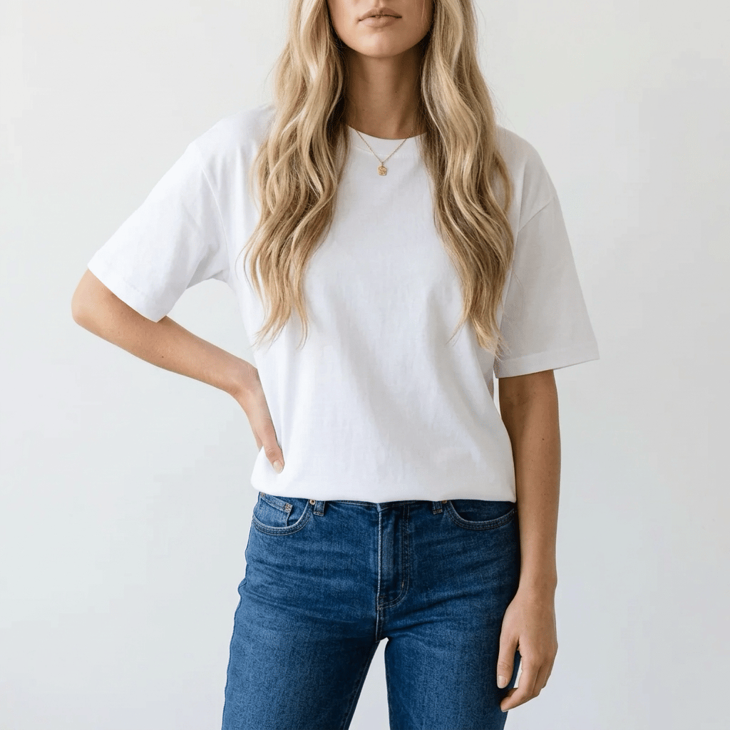 Oversize Basic T-Shirt - BEYAZ
