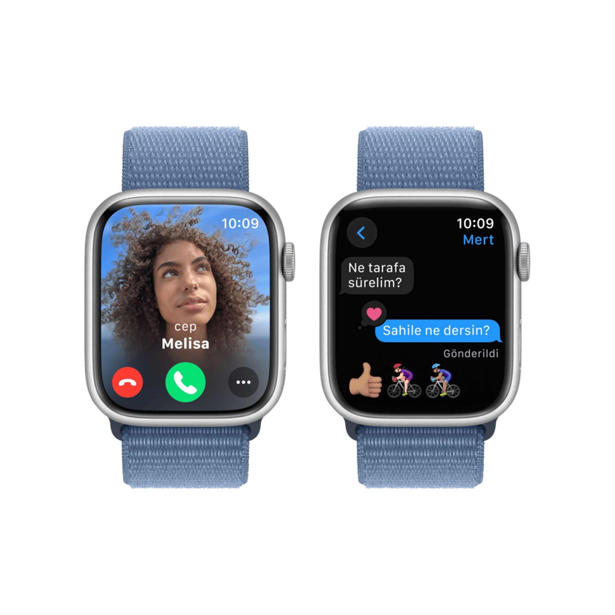 Apple Watch S9 41mm Gümüş Kış Mavi SL Akıllı Saat