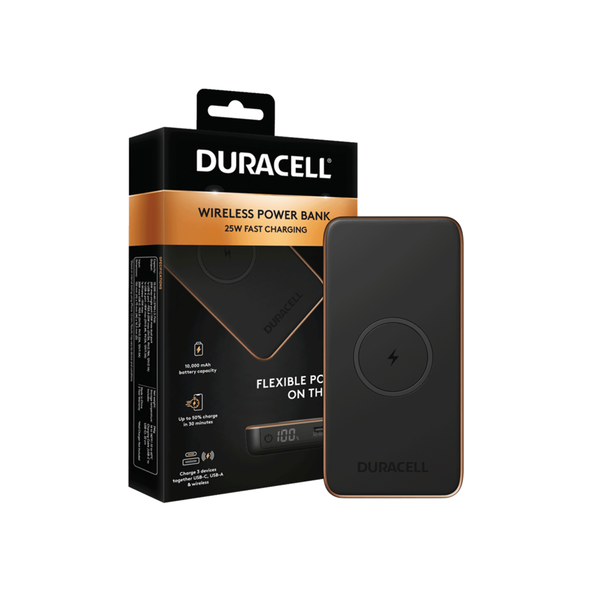 DURACELL 10000 PBANK 25W BLACK Powerbank