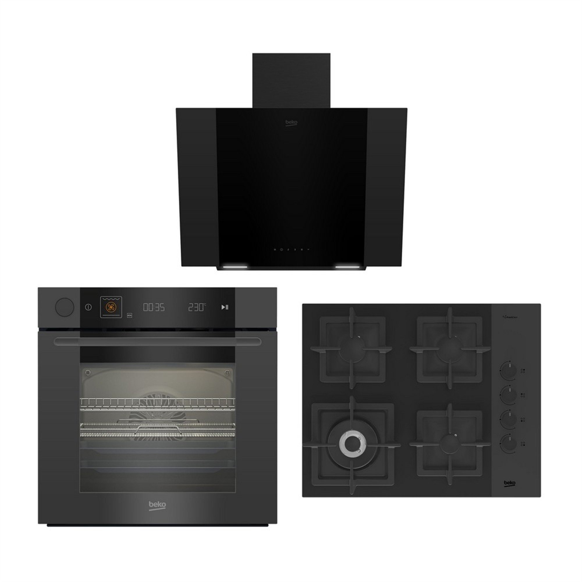 ECLİPS  MAT SİYAH PREMIUM ANKASTRE SET ( BFC 450 A + BOCD K 6510 DWY MS + BDE 6062 MS )