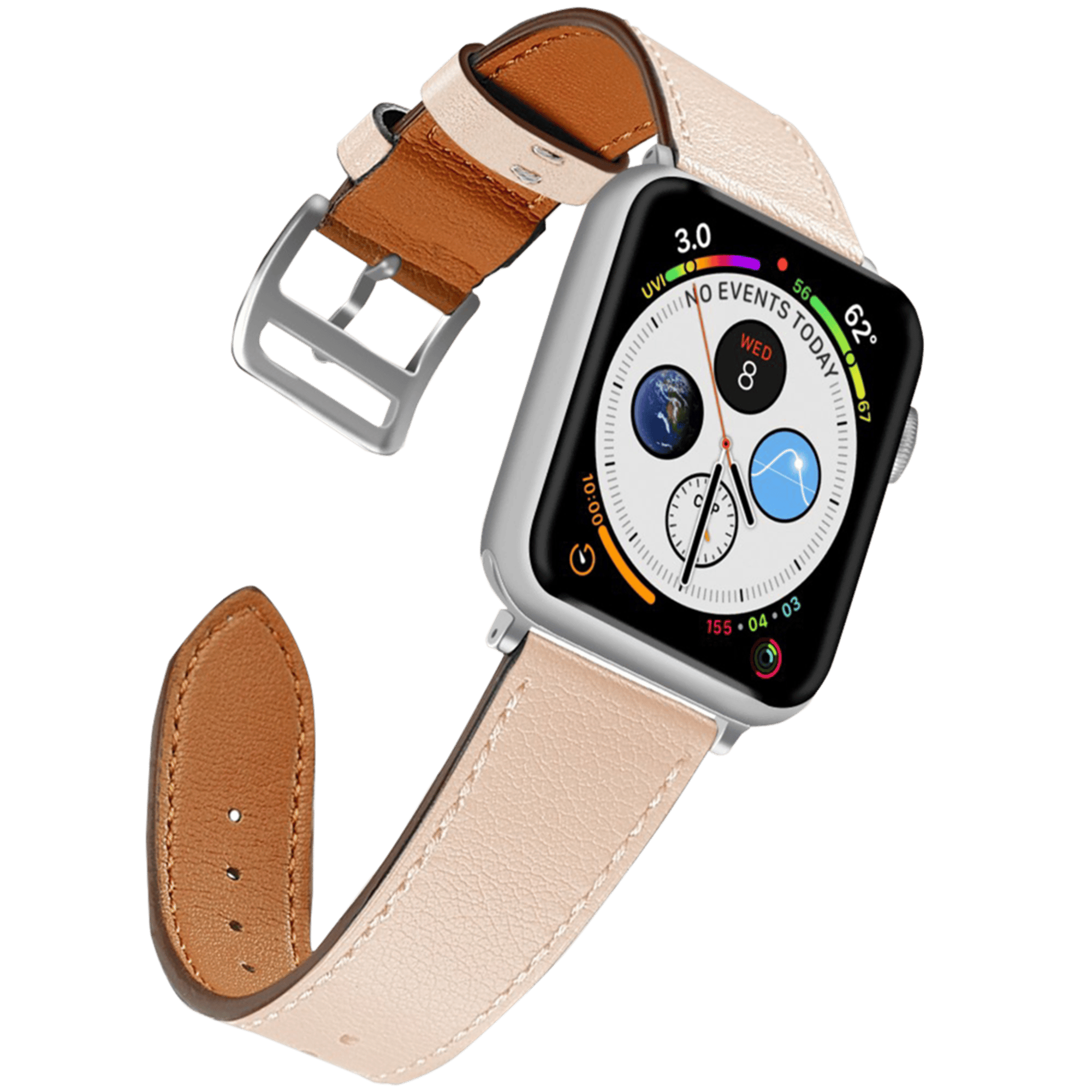 NAZTECH 38-40 MM DERI KAYIŞ BEJ Cep Telefonu Aksesuarları