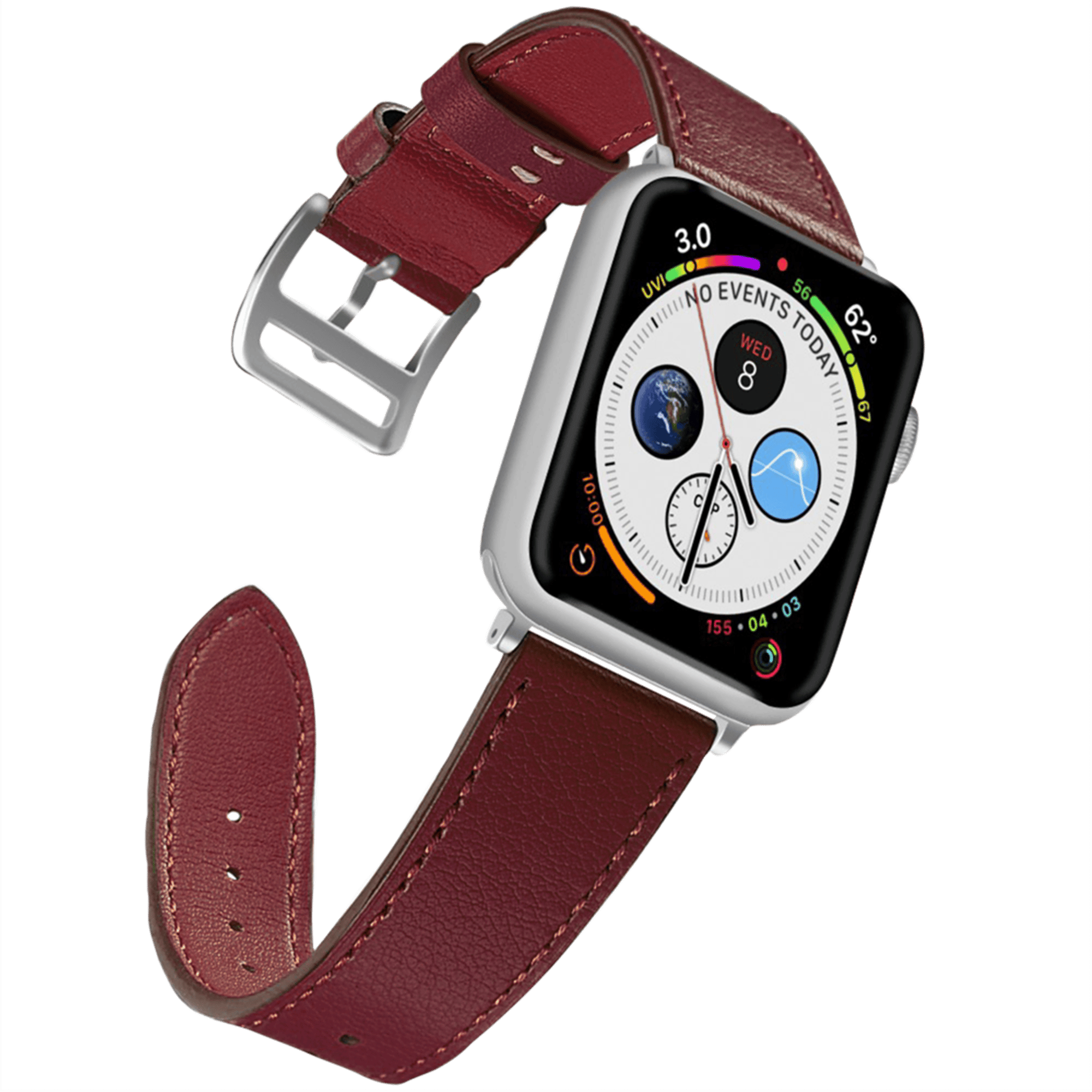 NAZTECH 42-44 MM DERI KAYIŞ BORDO Cep Telefonu Aksesuarları