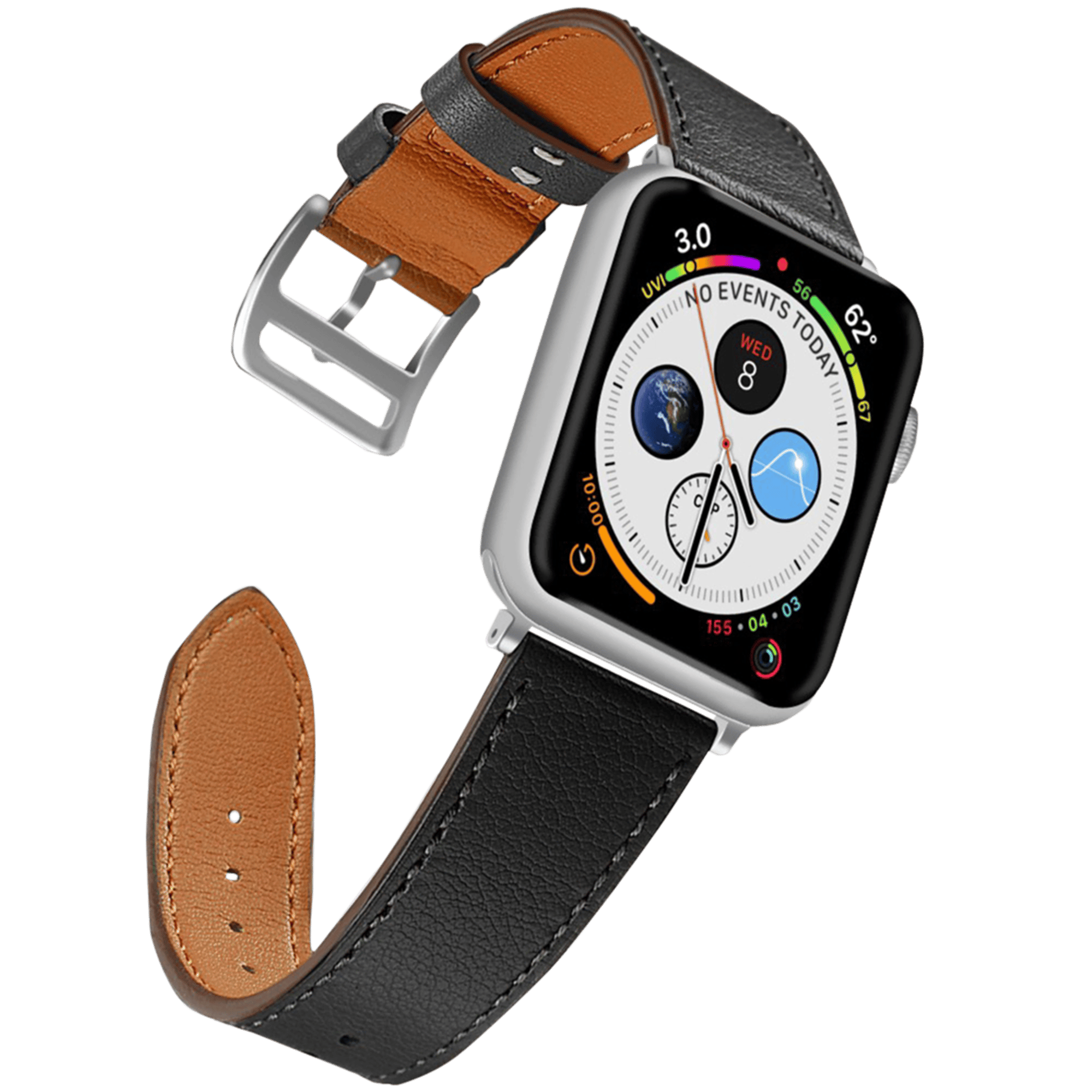 NAZTECH 42-44 MM DERI KAYIŞ SIYAH Cep Telefonu Aksesuarları
