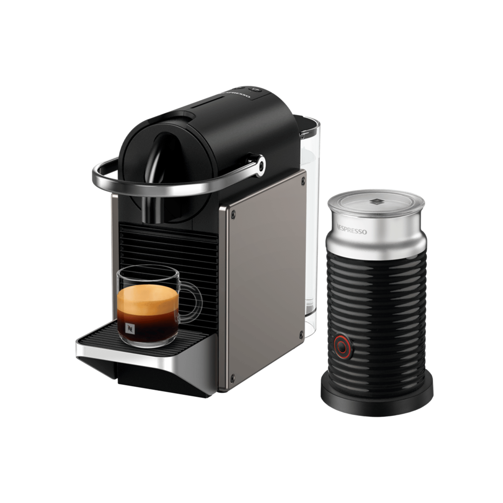 Nespresso Pixie Titan ve Aeroccino 3 Espresso Makinesi