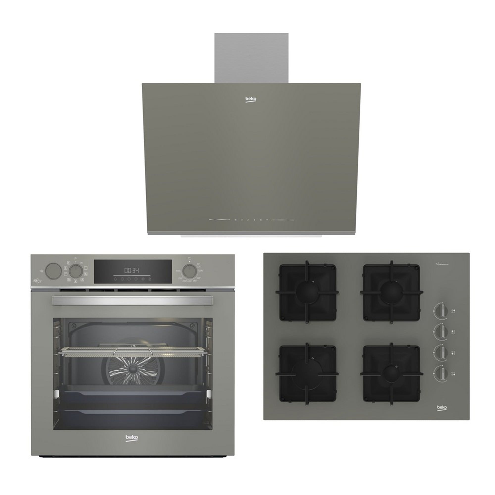 SU TANKLI BUHARLI GRİ CAM ANKASTRE SET ( BFC 632 B + BOCD K 6510 EB + BDE 6062 B )