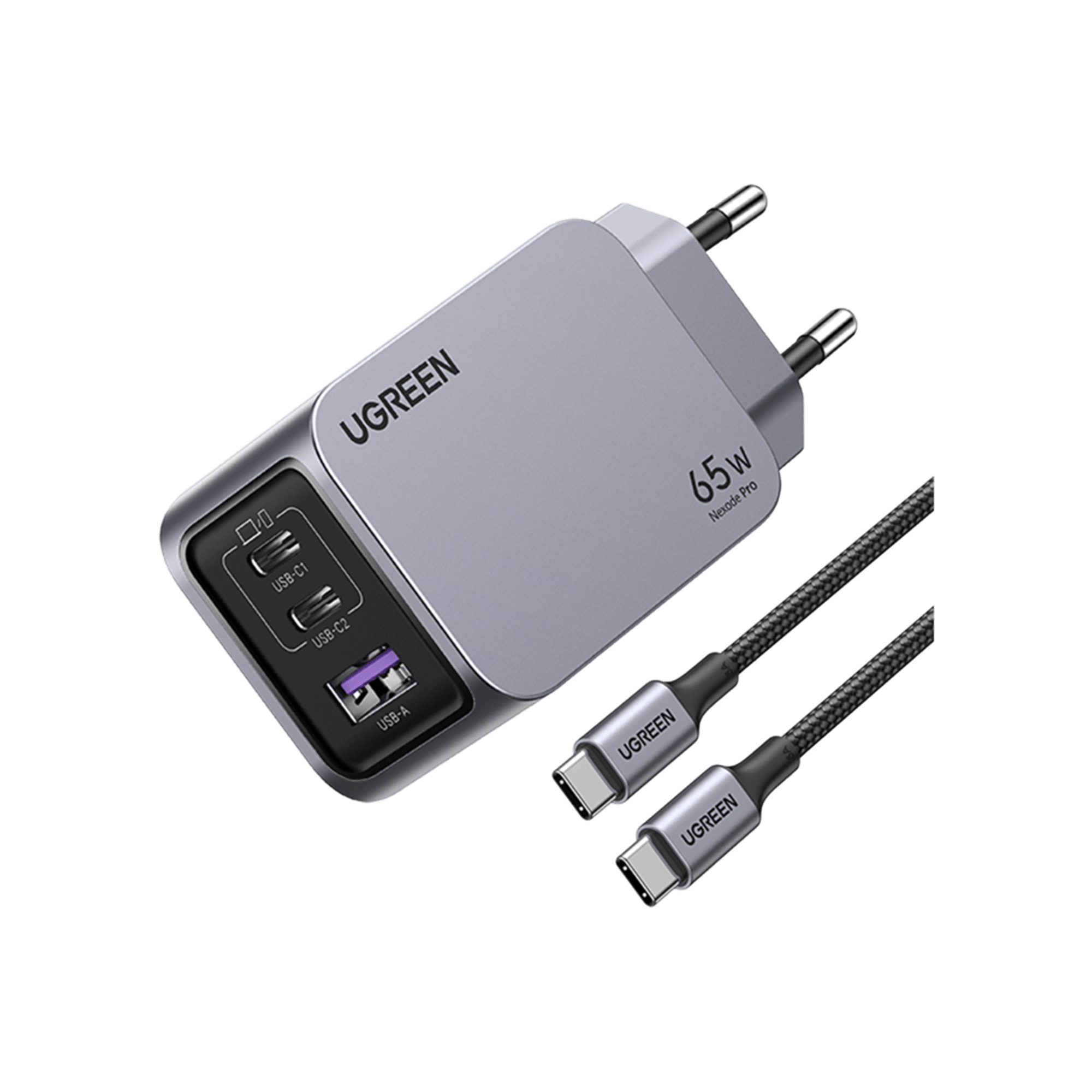 UGREEN Nexode Pro 65W adaptör+100W kablo Cep Telefonu Aksesuarları