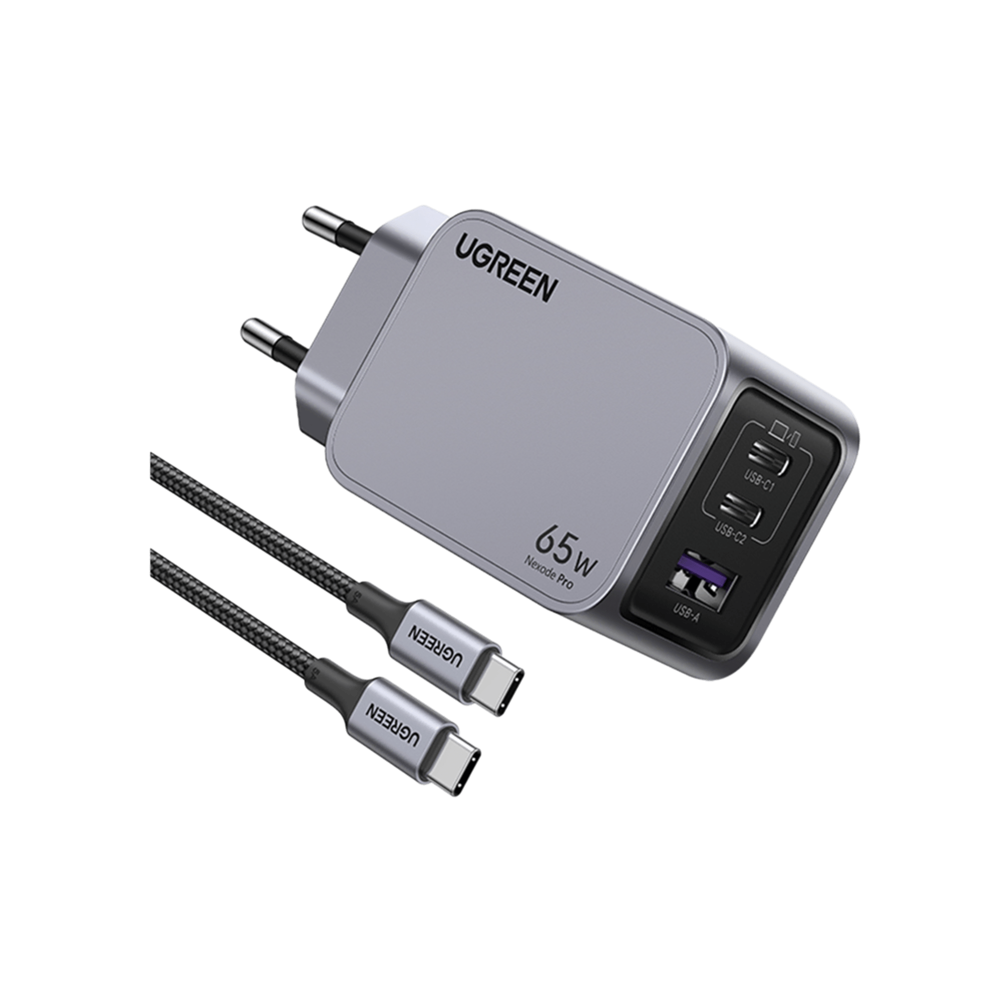 UGREEN Nexode Pro 65W adaptör+100W kablo Cep Telefonu Aksesuarları