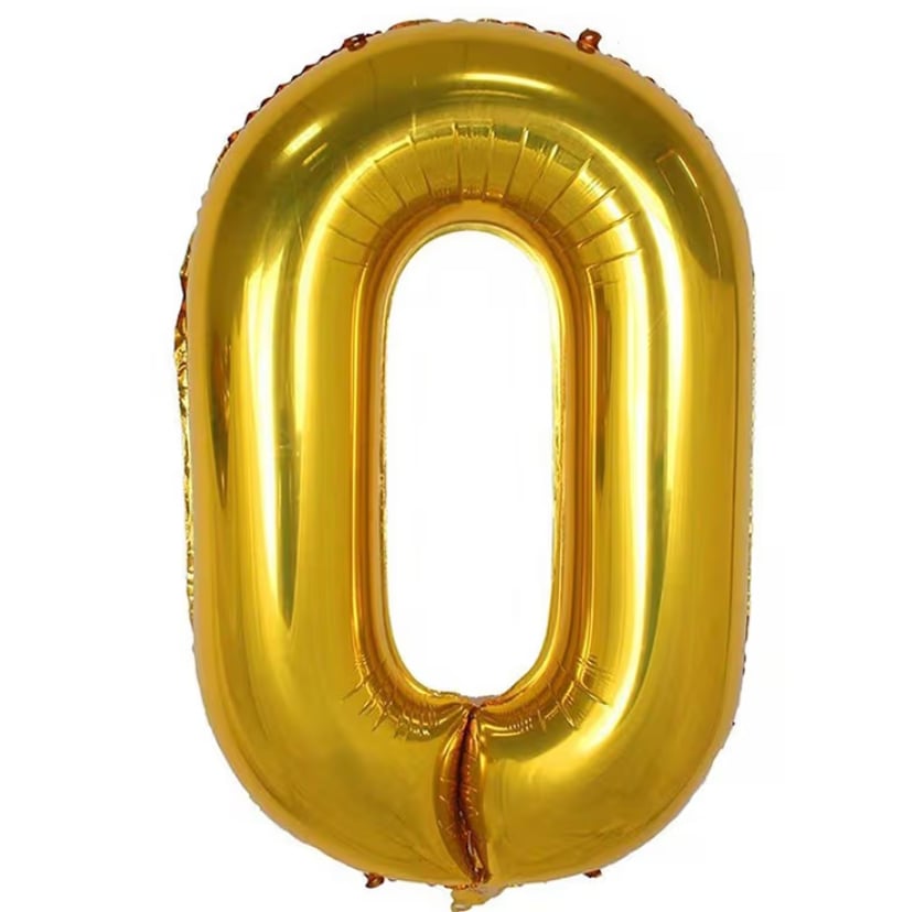 0 Gold Rakam Folyo Balon