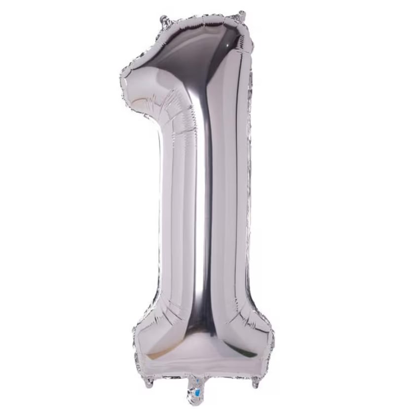 1 Gümüş Rakam Folyo Balon (100cm)