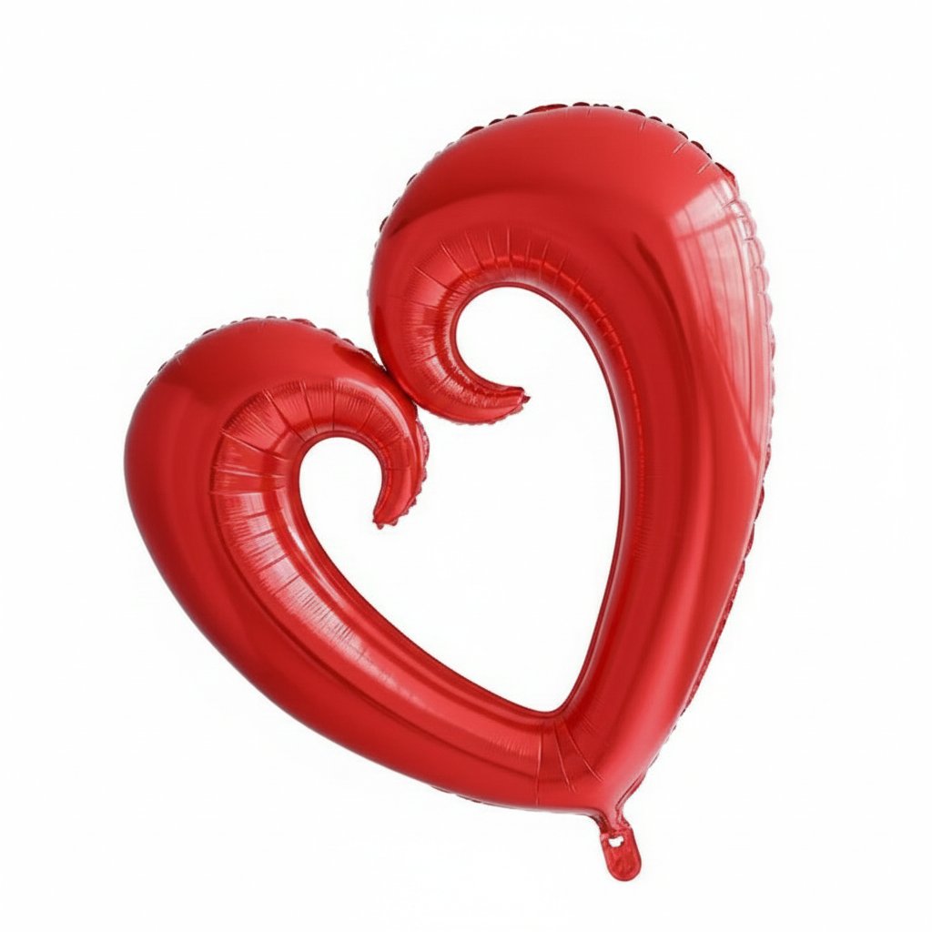 100cm Kırmızı İçi Boş Kalp Folyo Balon