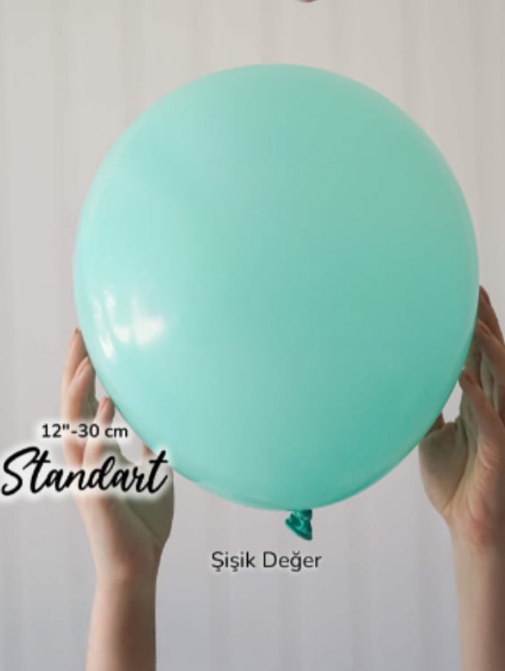 12 İnç Pastel Deniz Yeşili Balon (10 Adet)