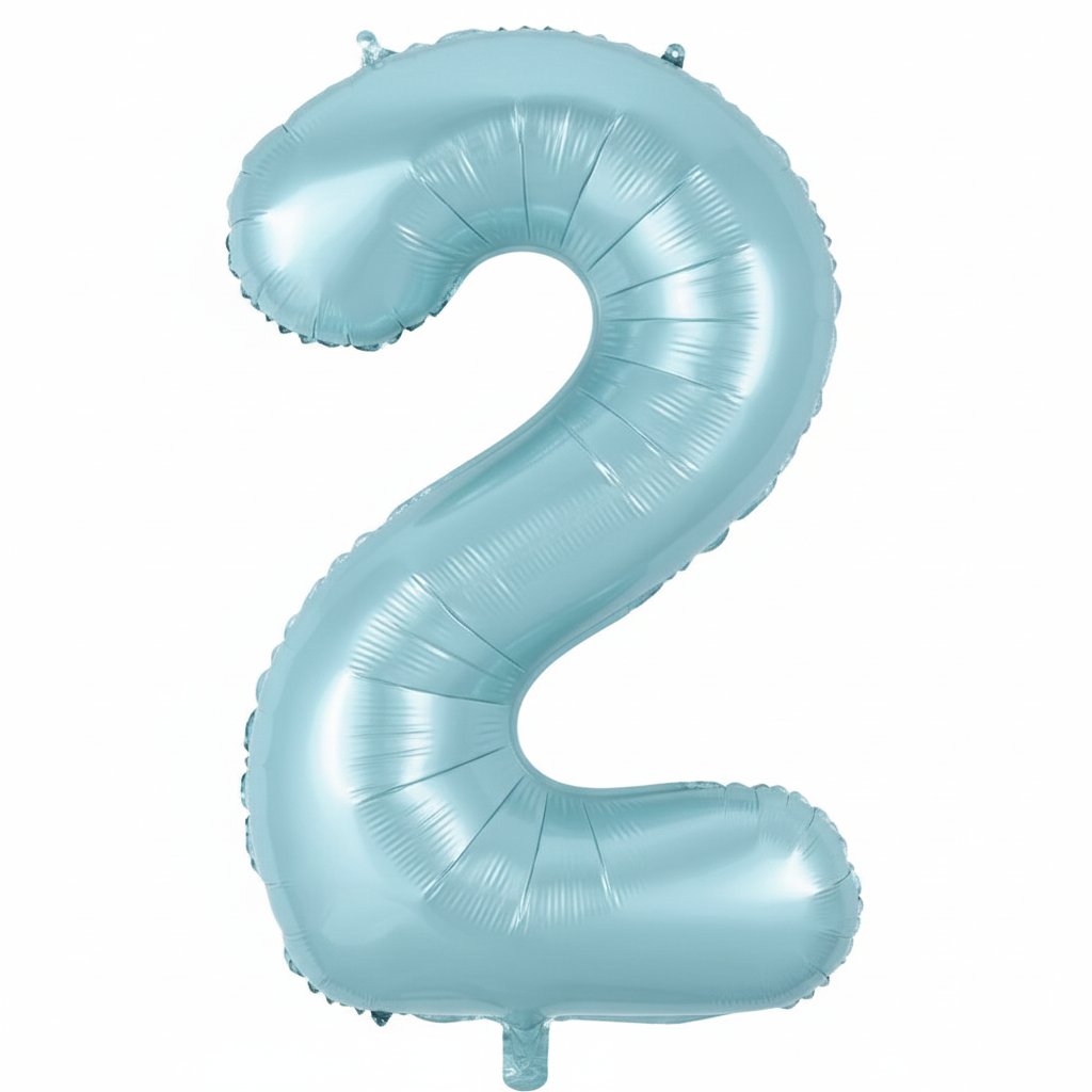 2 Mavi Rakam Folyo Balon